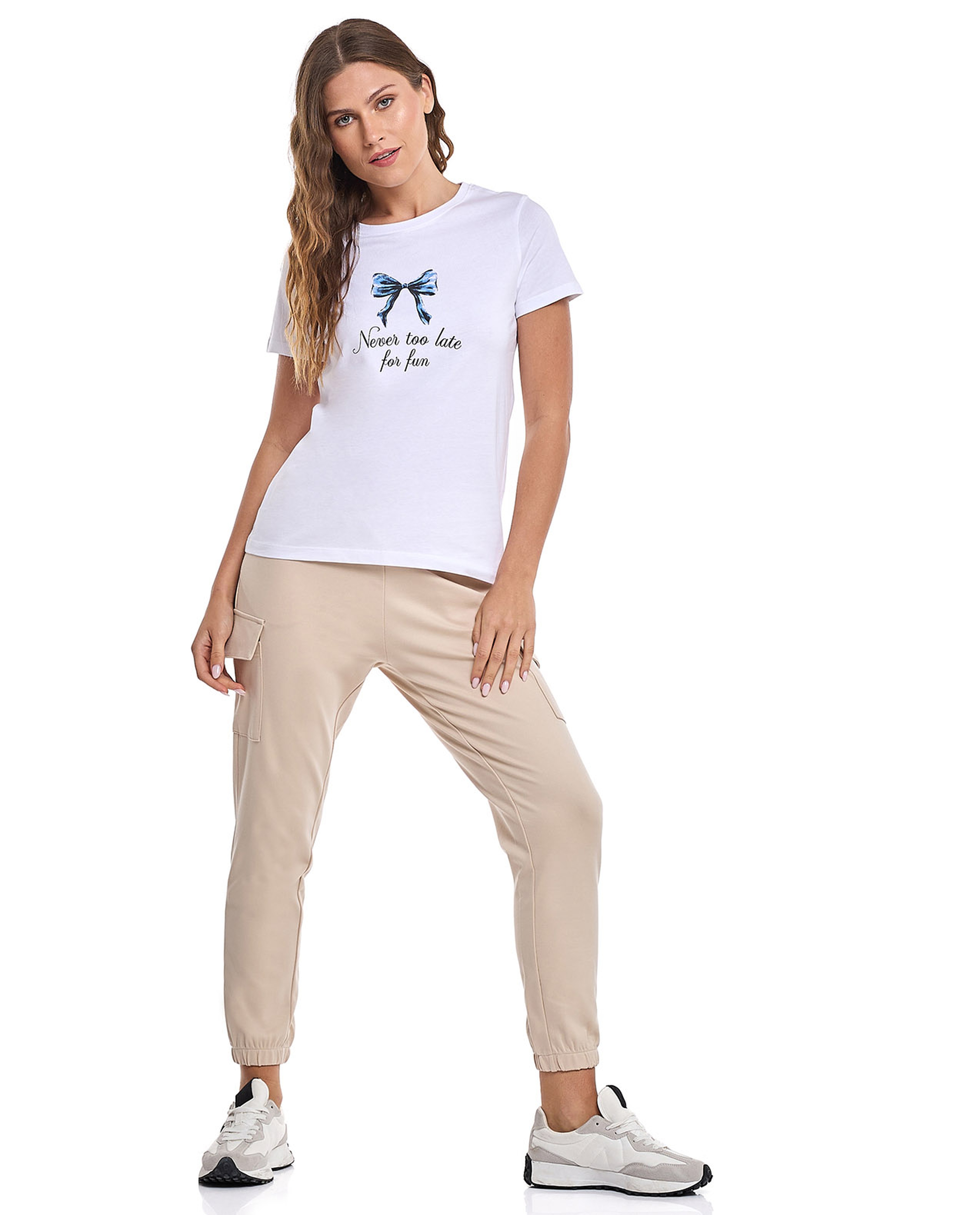 Graphic Print T-Shirt with Crew Neck and Short Sleeves