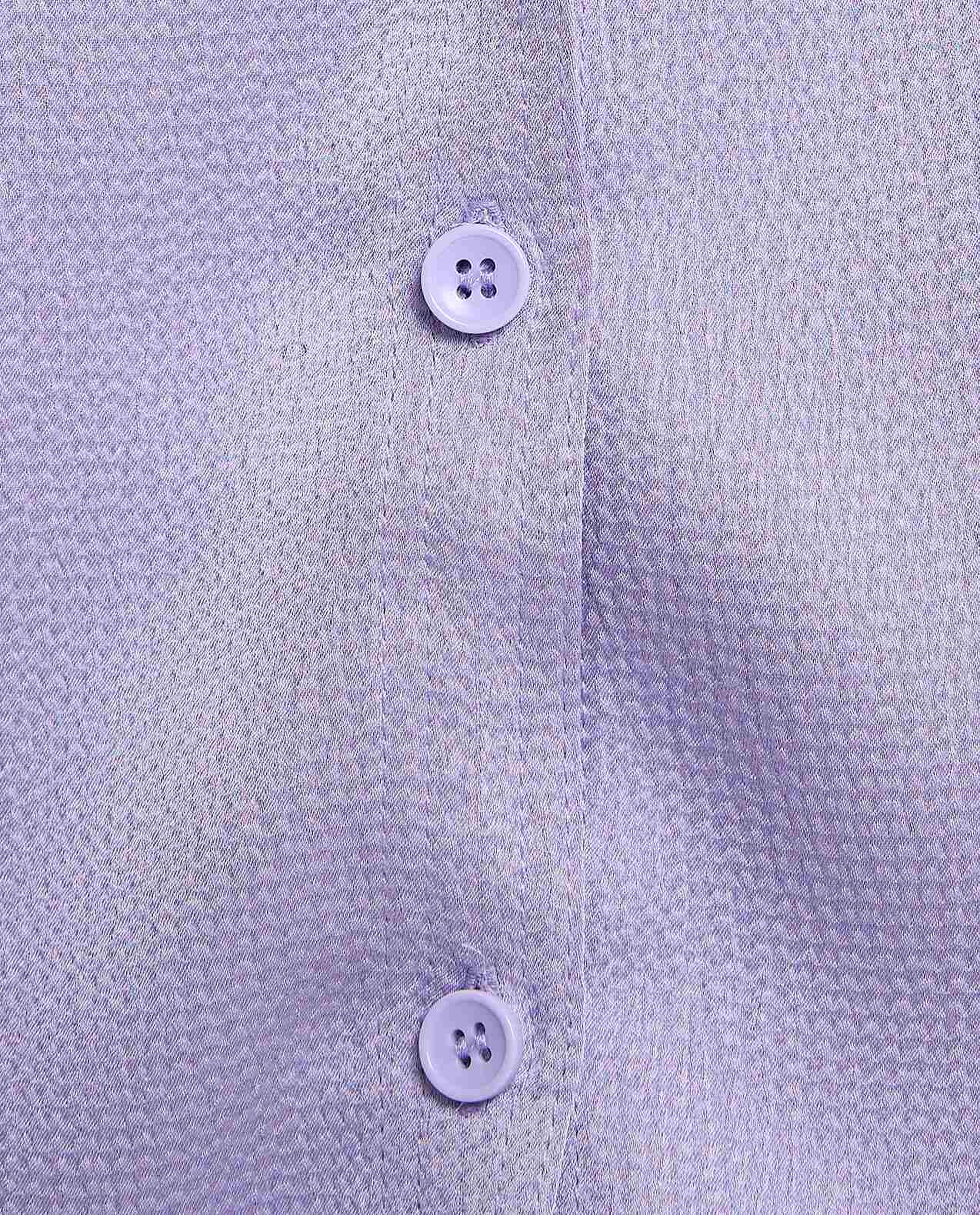 Solid Shirt with Spread Collar and 3/4 Sleeves