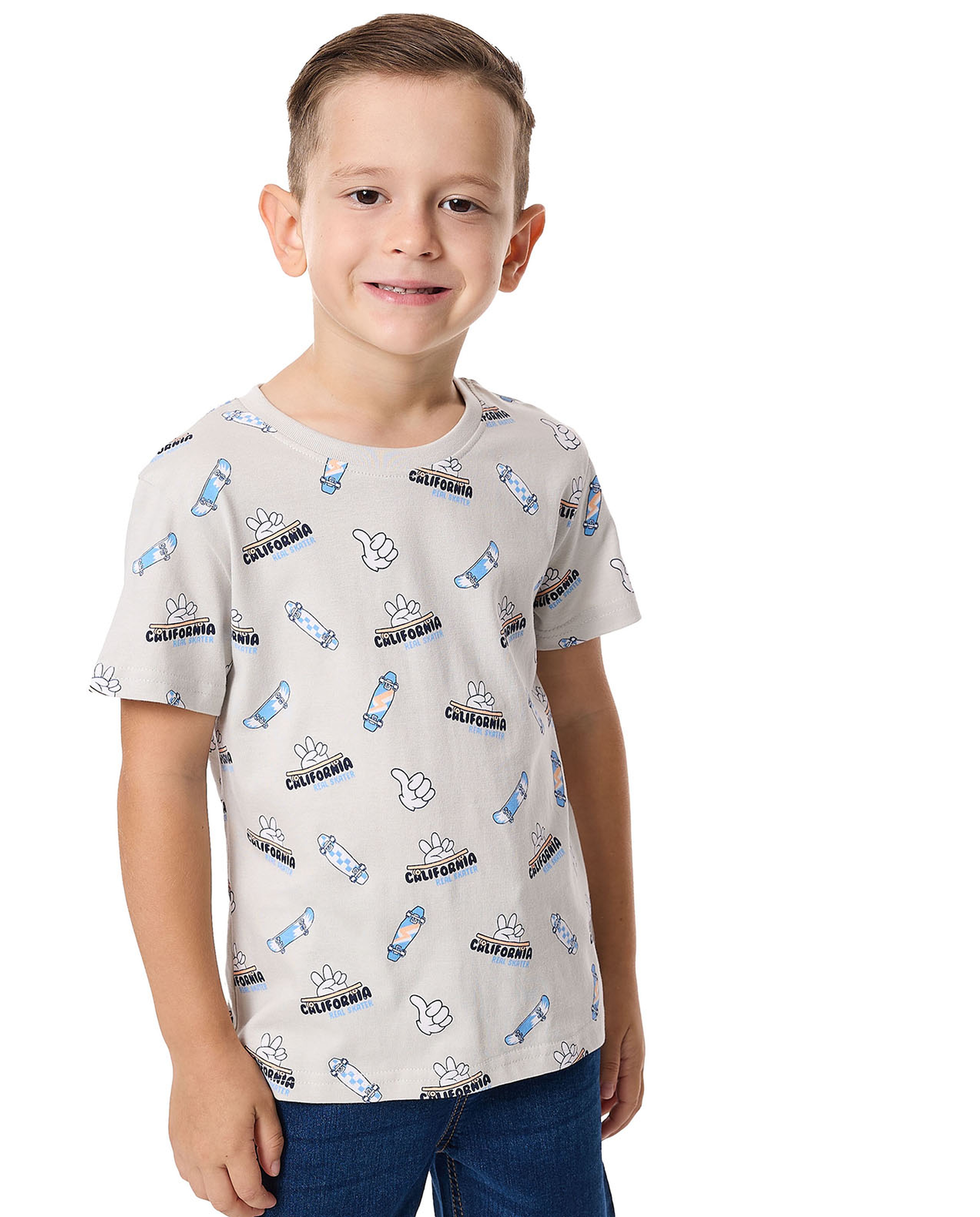 2 Pack Printed T-Shirts with Short Sleeves