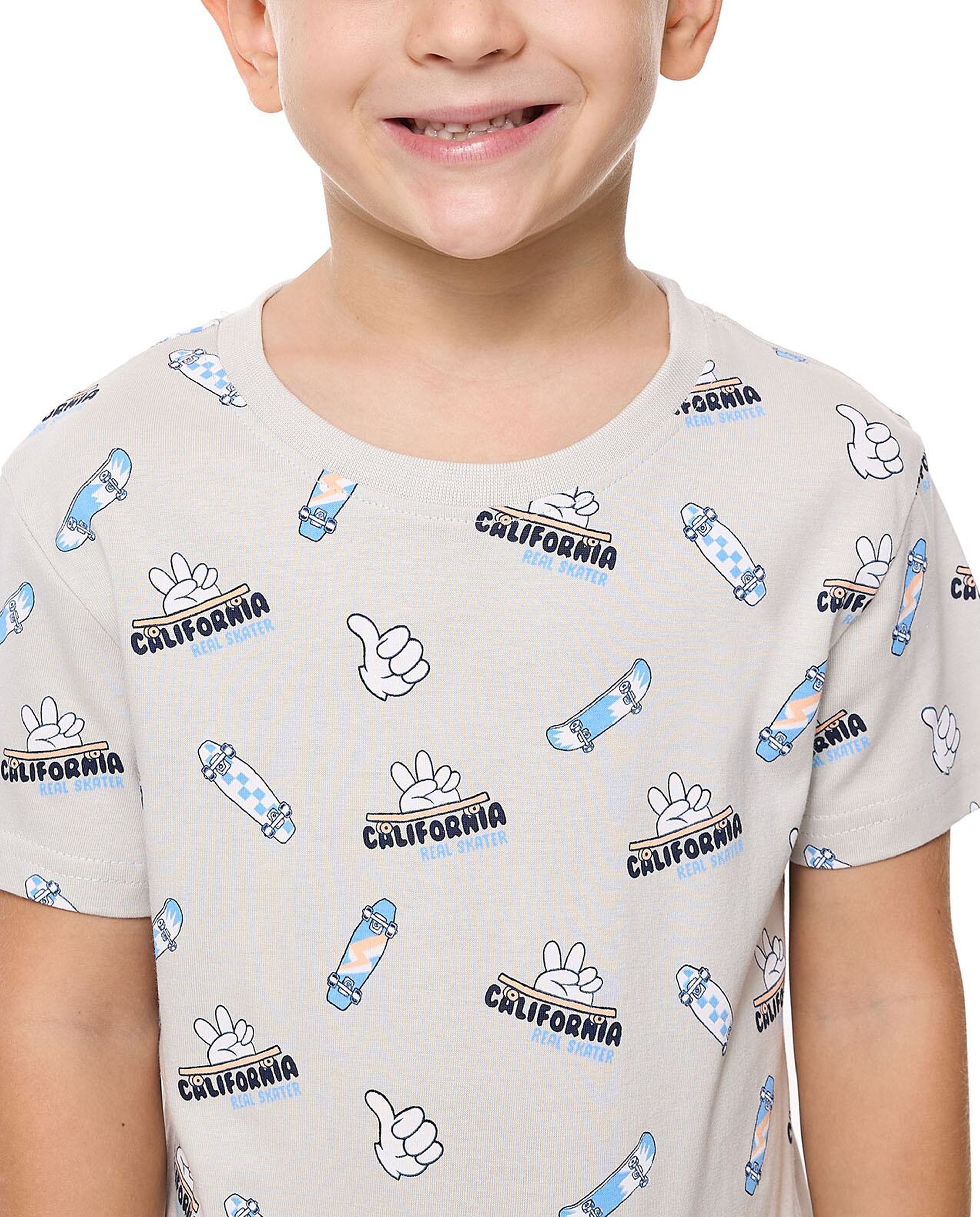 2 Pack Printed T-Shirts with Short Sleeves