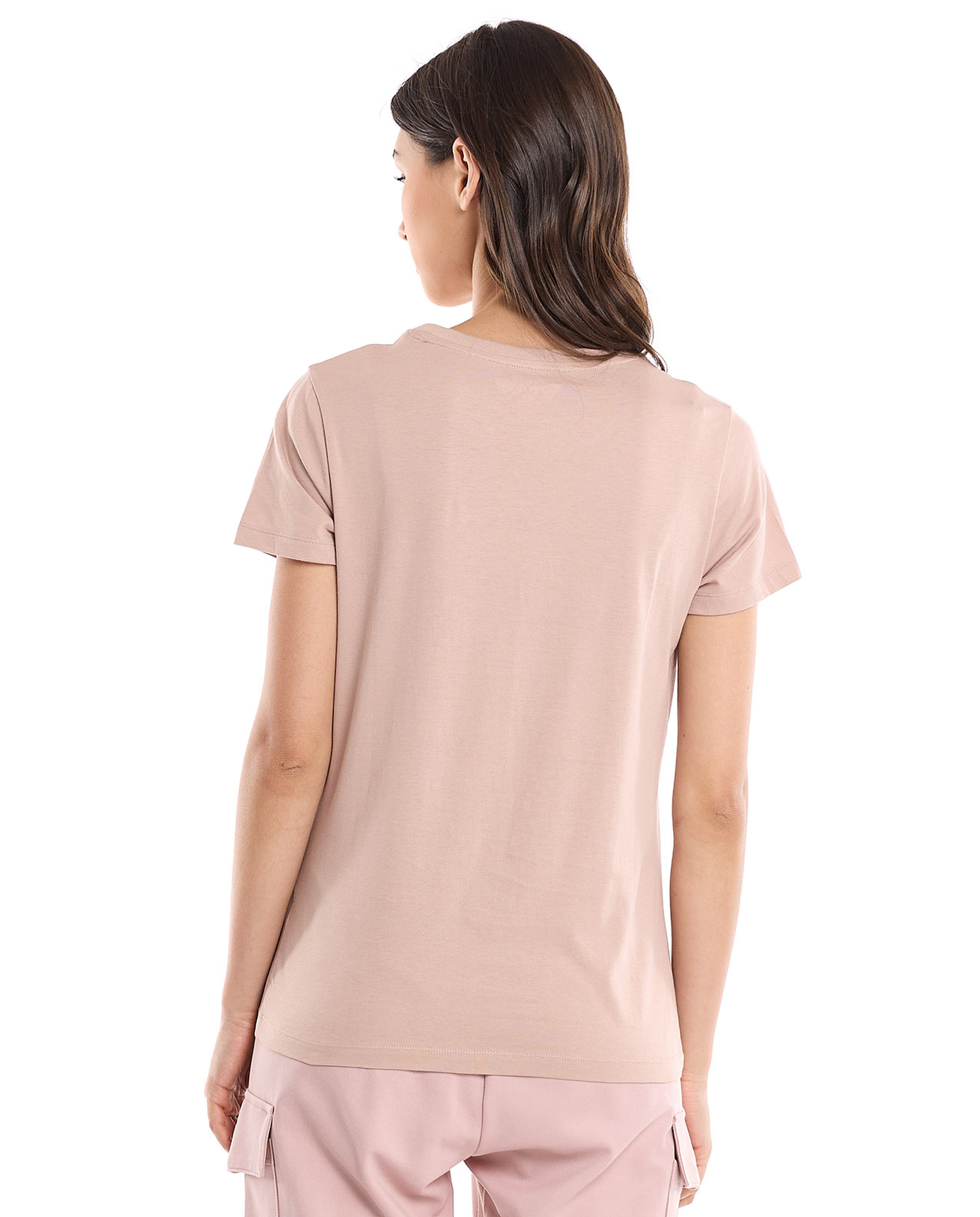 Typography Print T-Shirt with Crew Neck and Short Sleeves