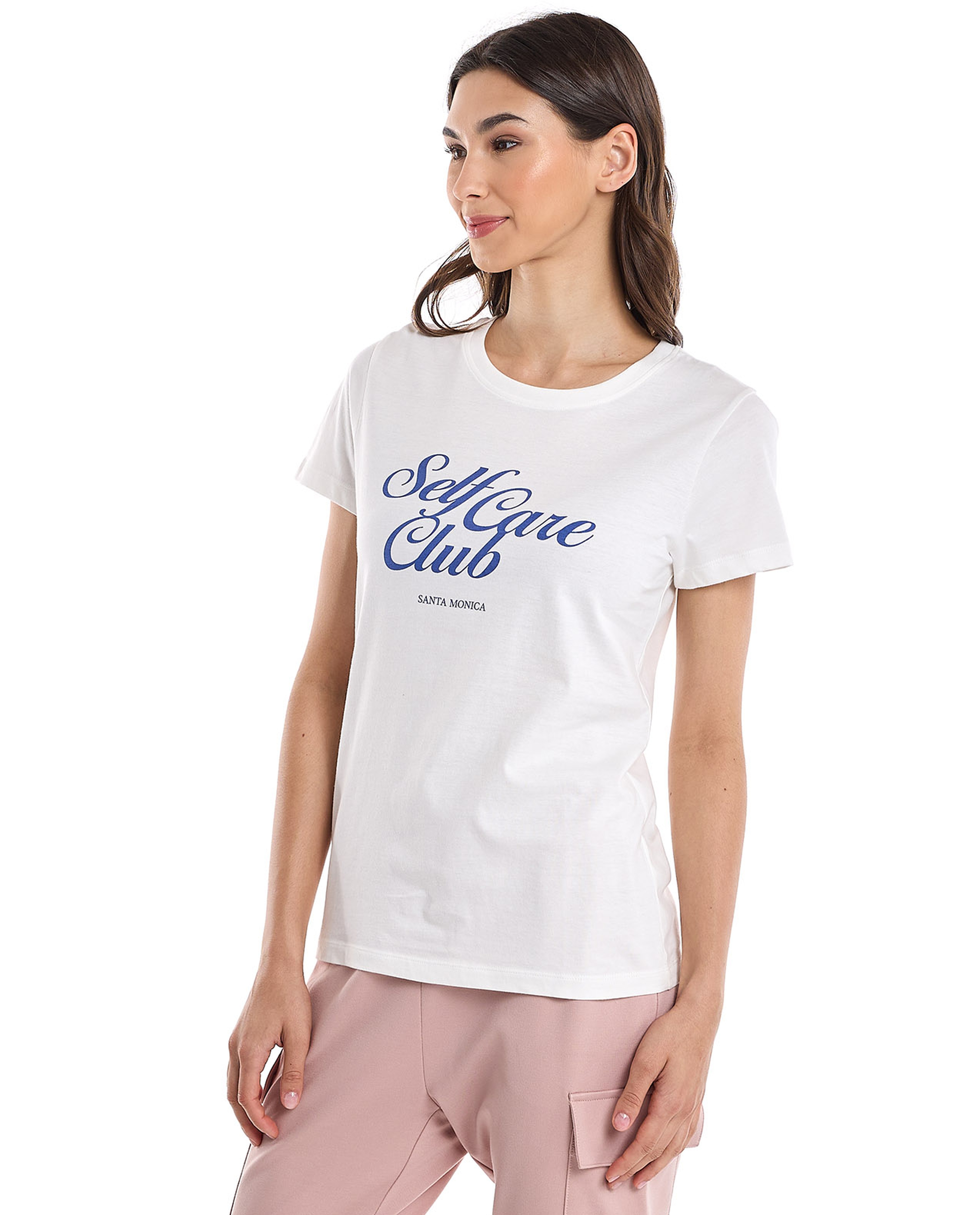 Typography Print T-Shirt with Crew Neck and Short Sleeves