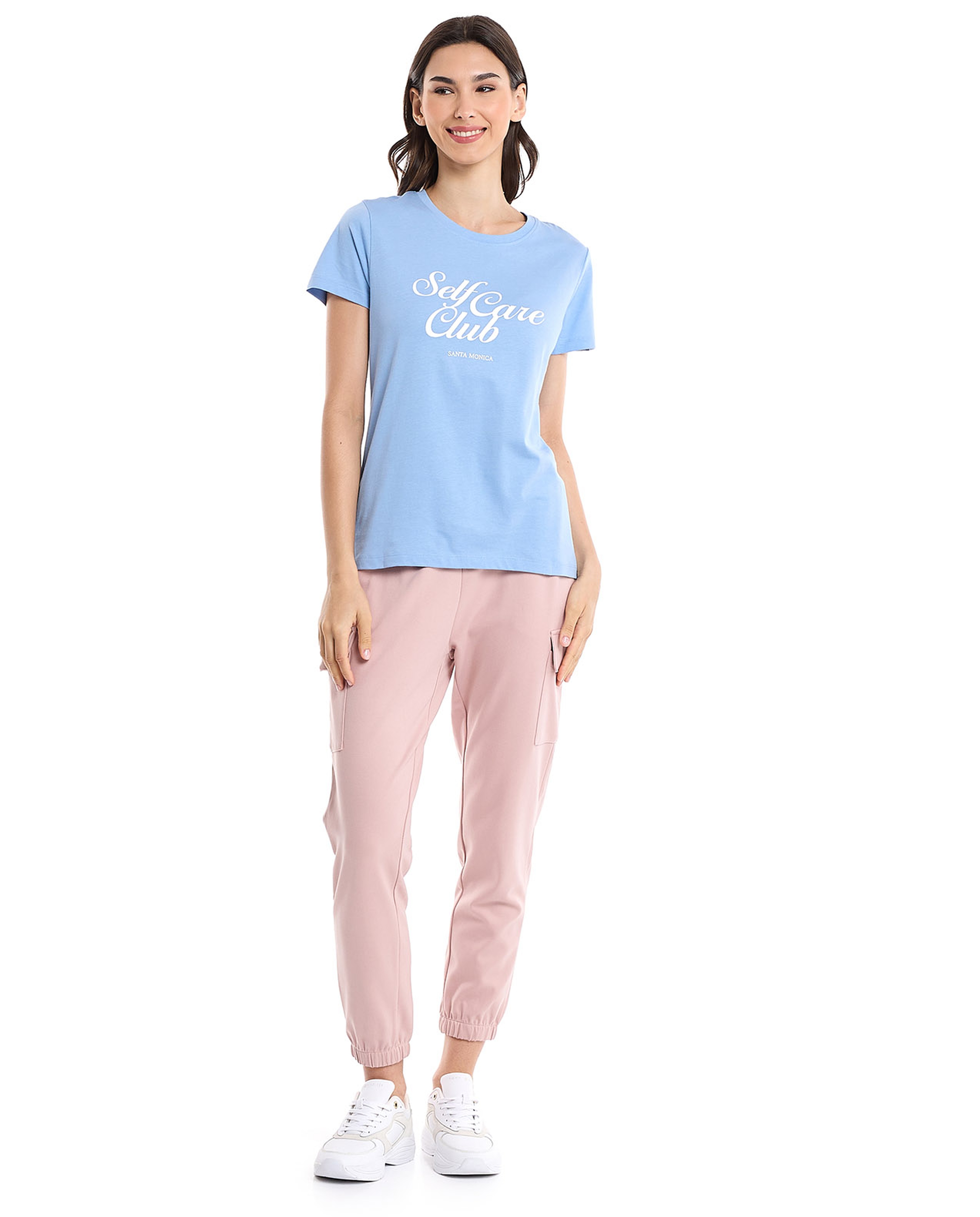 Typography Print T-Shirt with Crew Neck and Short Sleeves