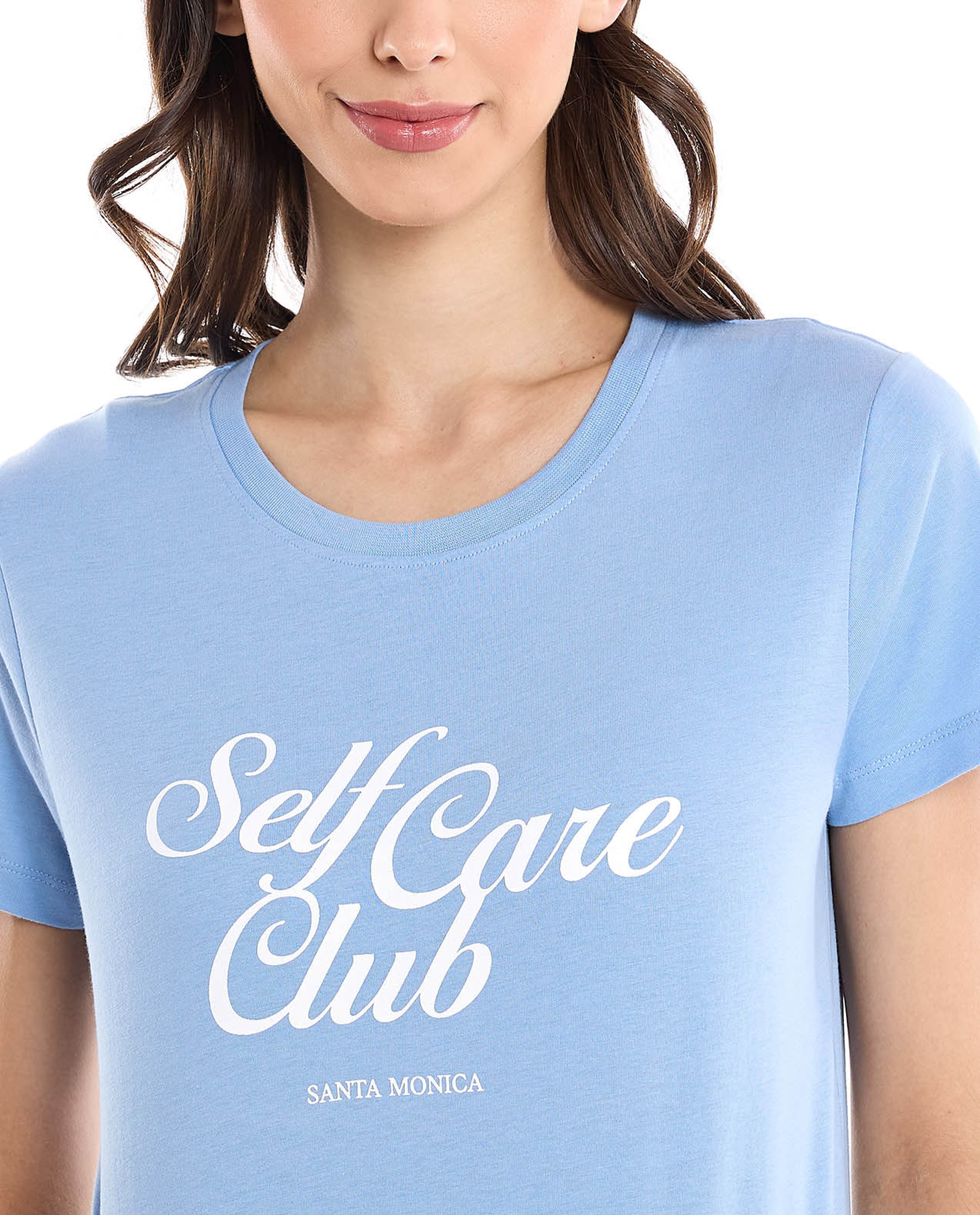 Typography Print T-Shirt with Crew Neck and Short Sleeves