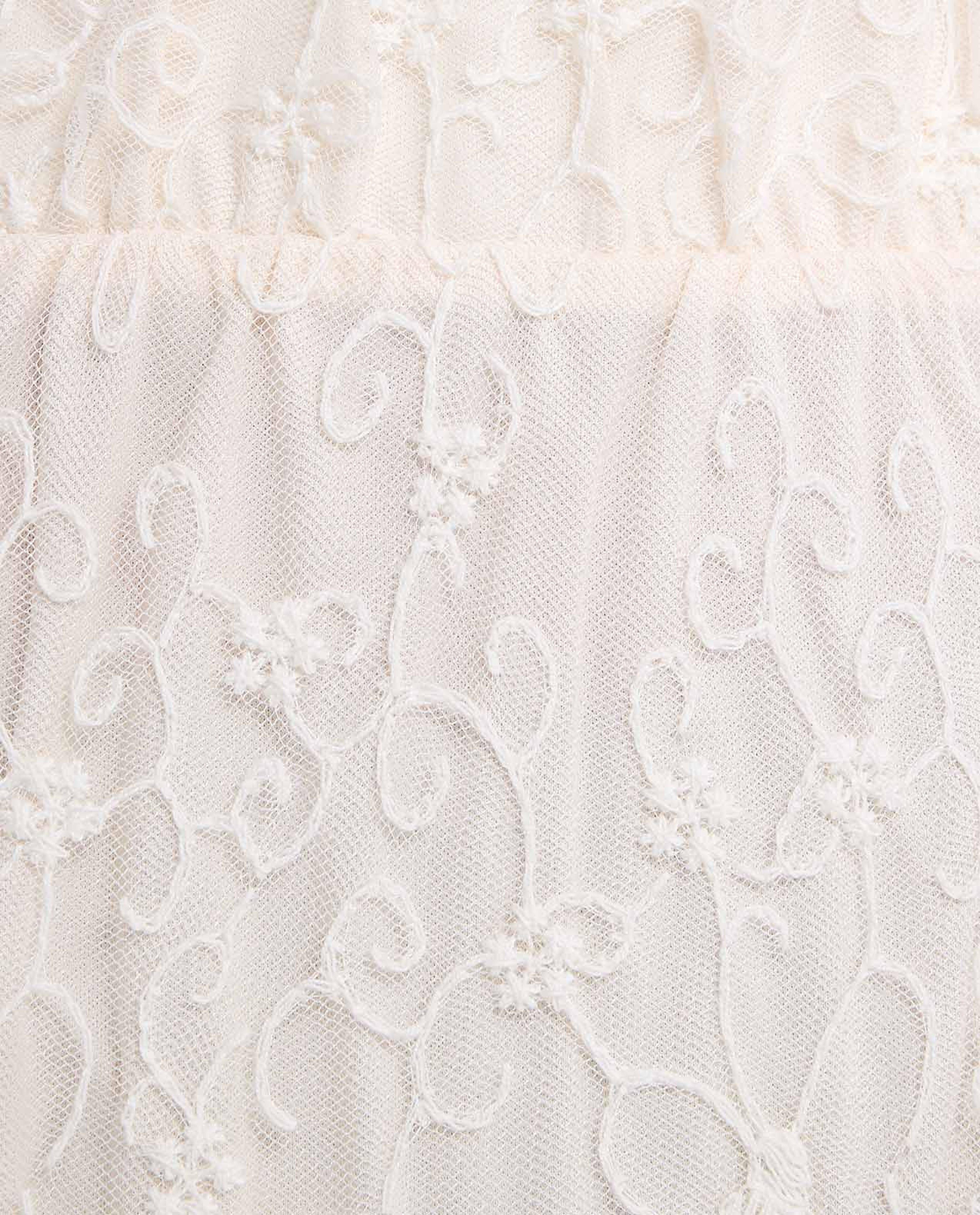 Laced Tiered Skirt with Elastic Waist