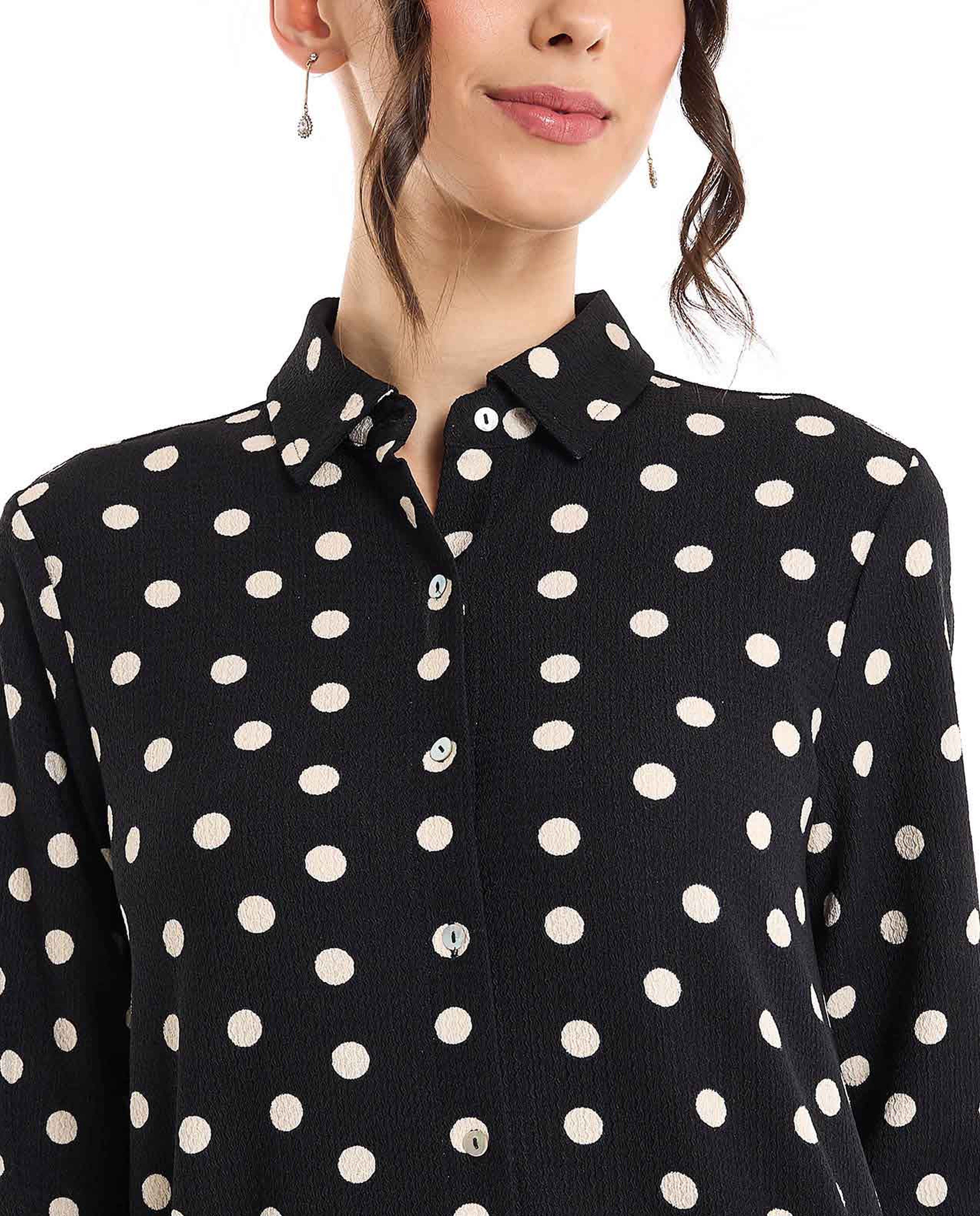 Zebra Patterned Shirt Tunic with Long Sleeves