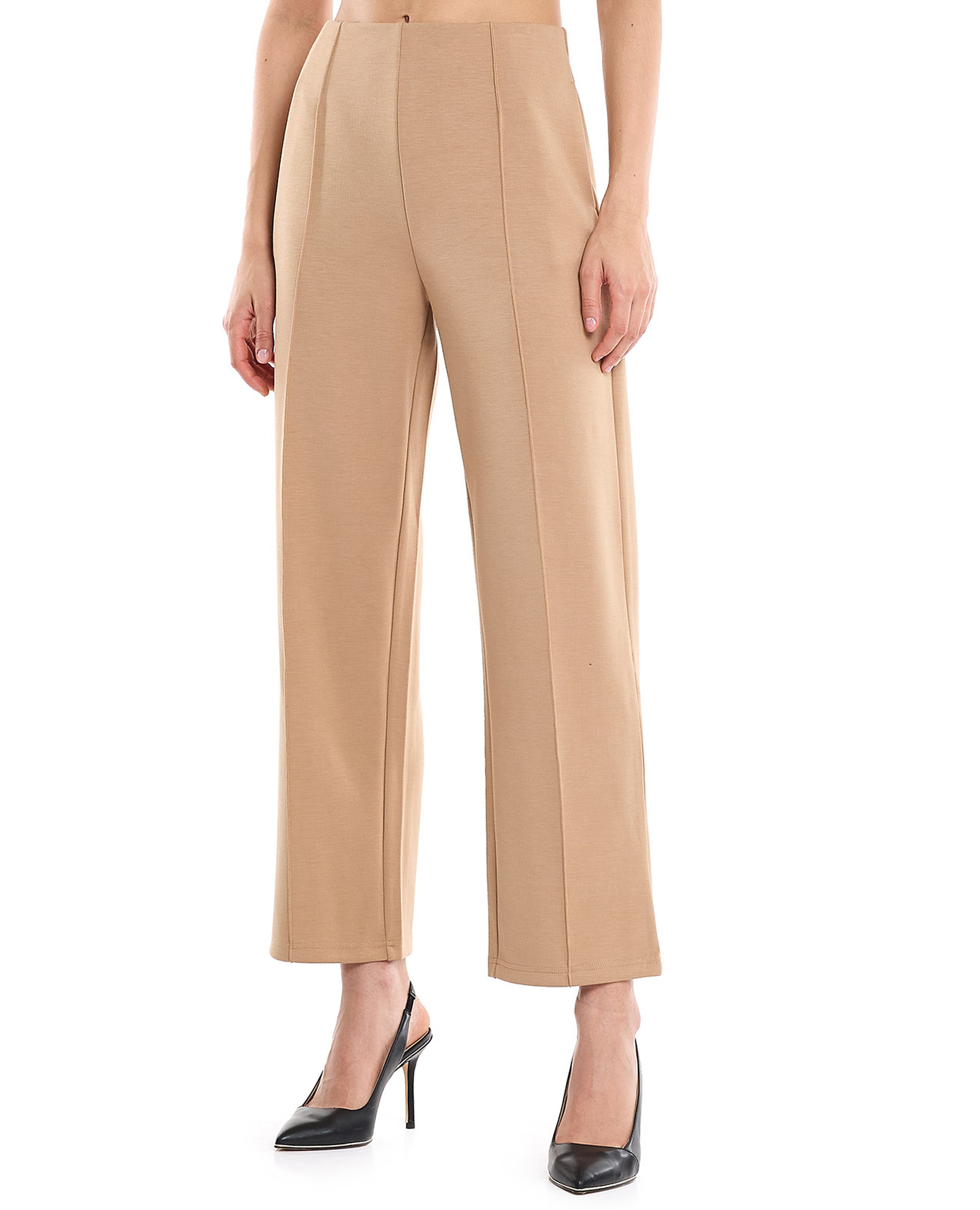 Solid Straight Fit Trousers with Zipper Closure