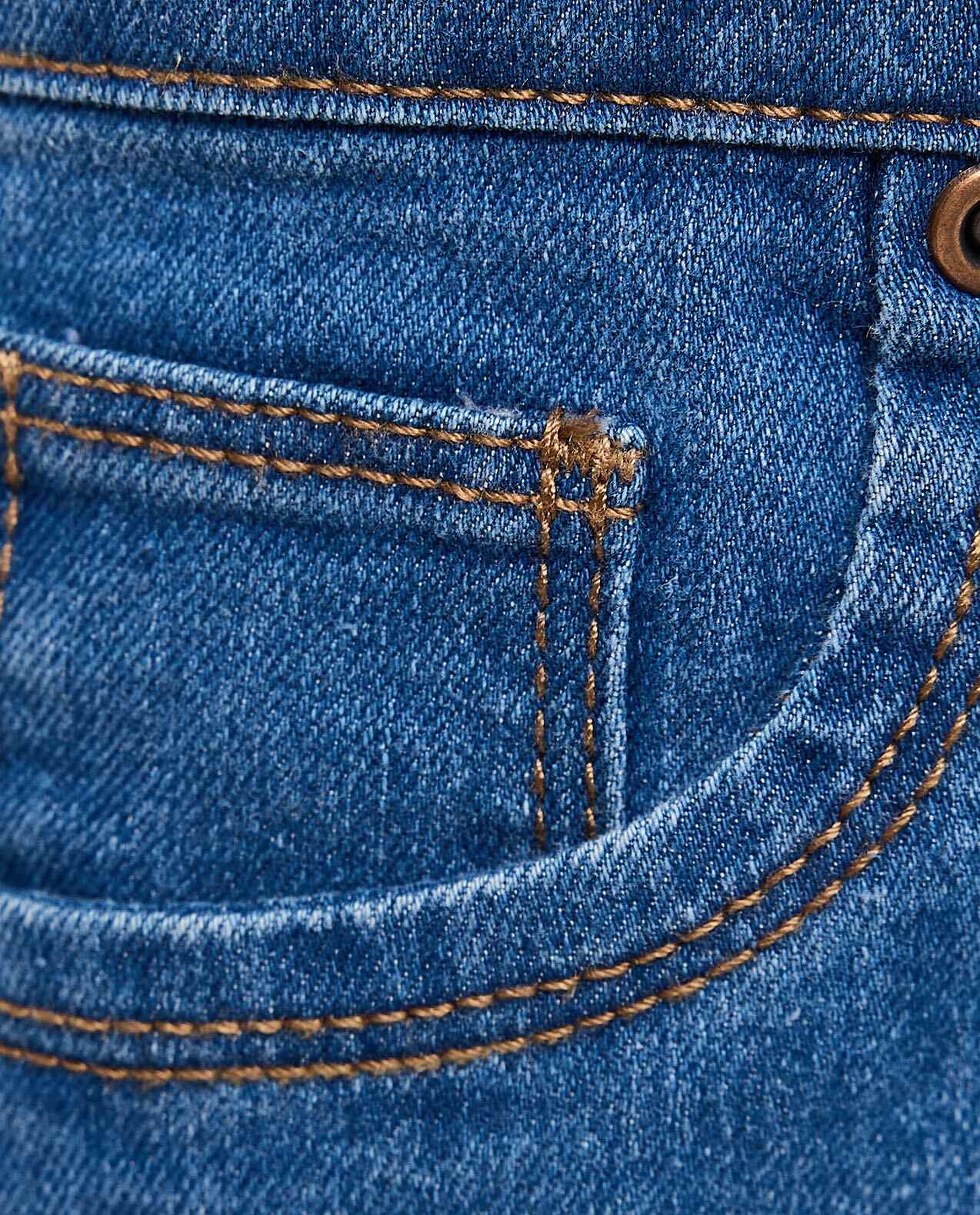 Faded Denim Shorts with Button Closure