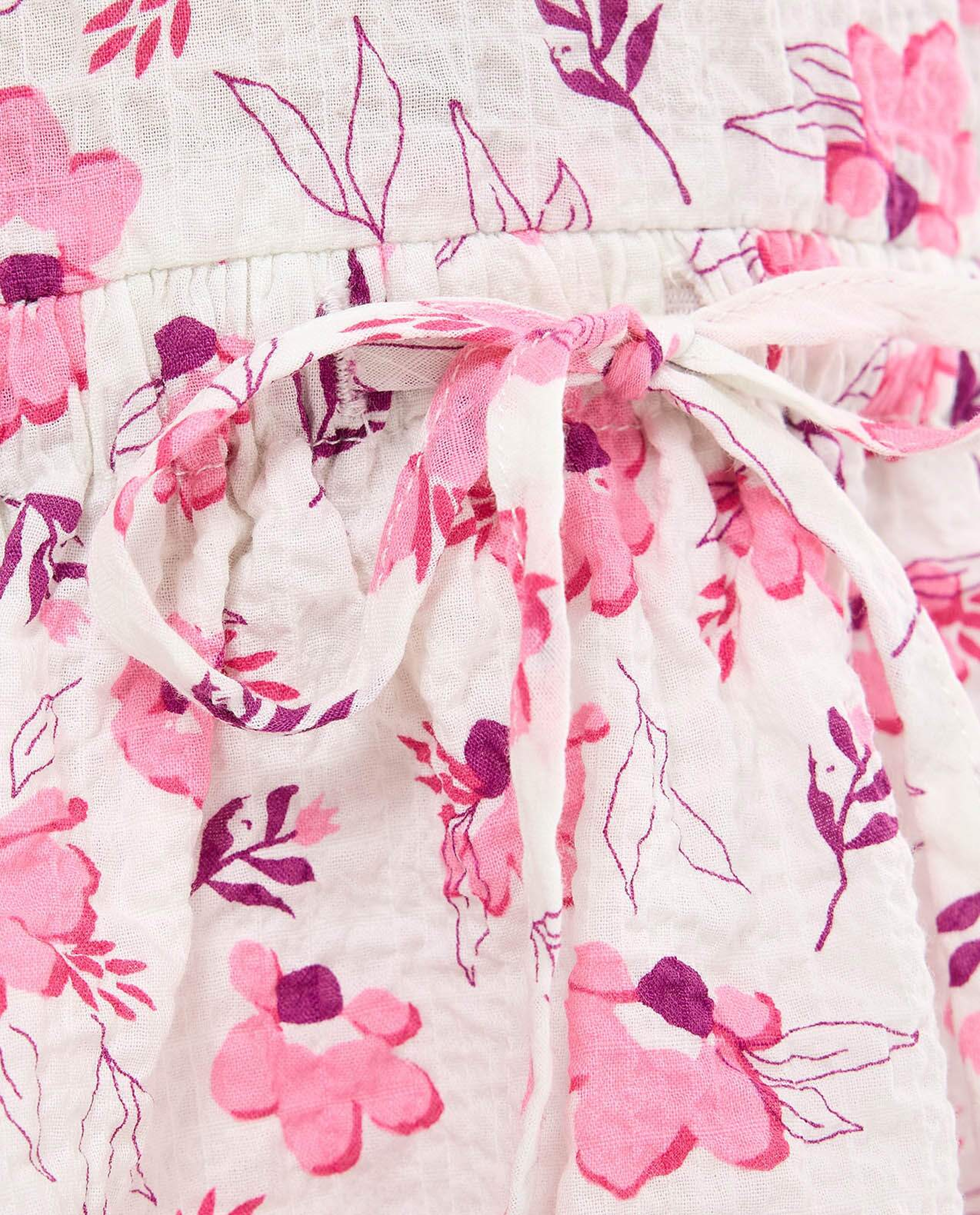 Floral Print Fit and Flared Dress with Short Sleeves