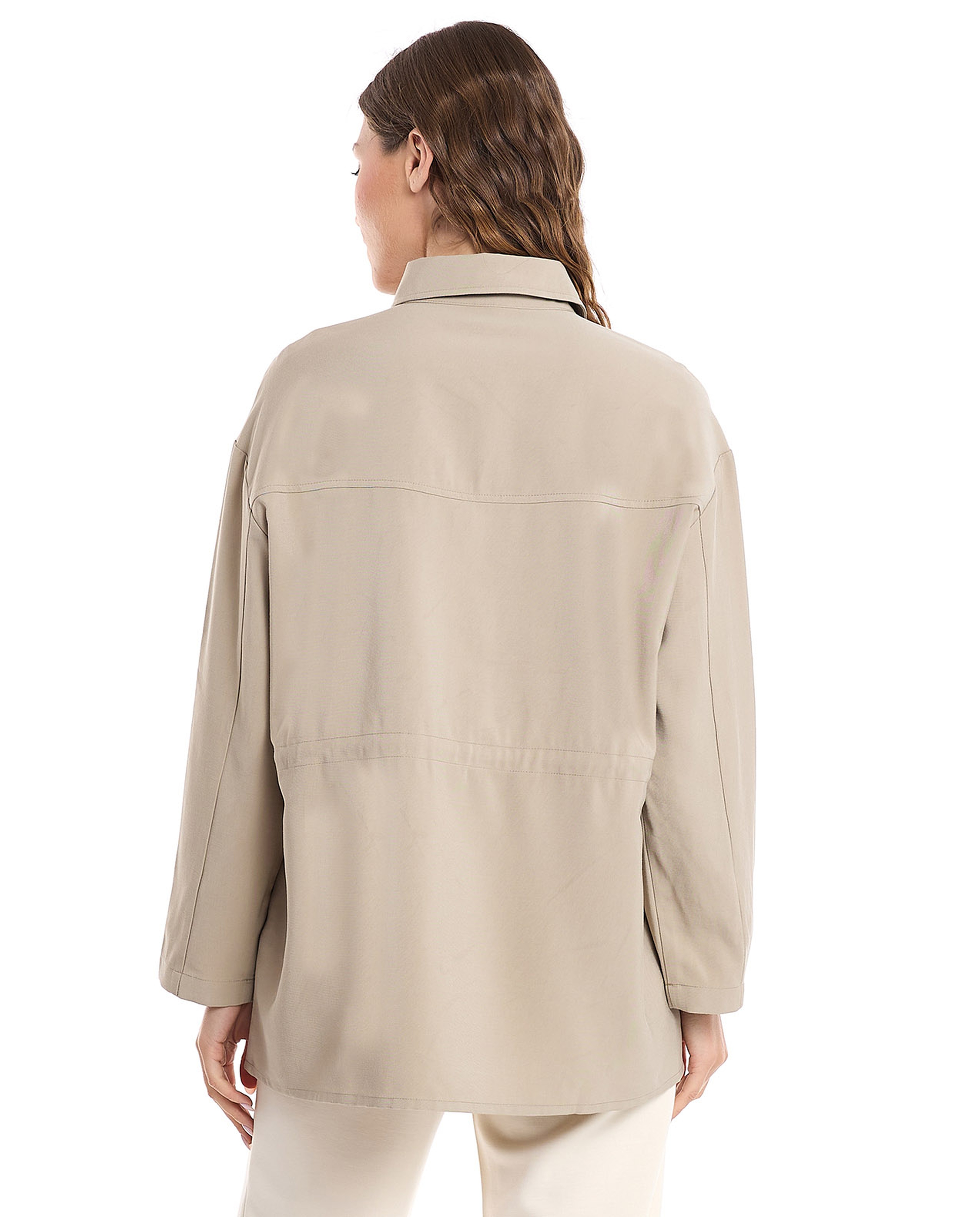 Solid Jacket with Snap Button Closure