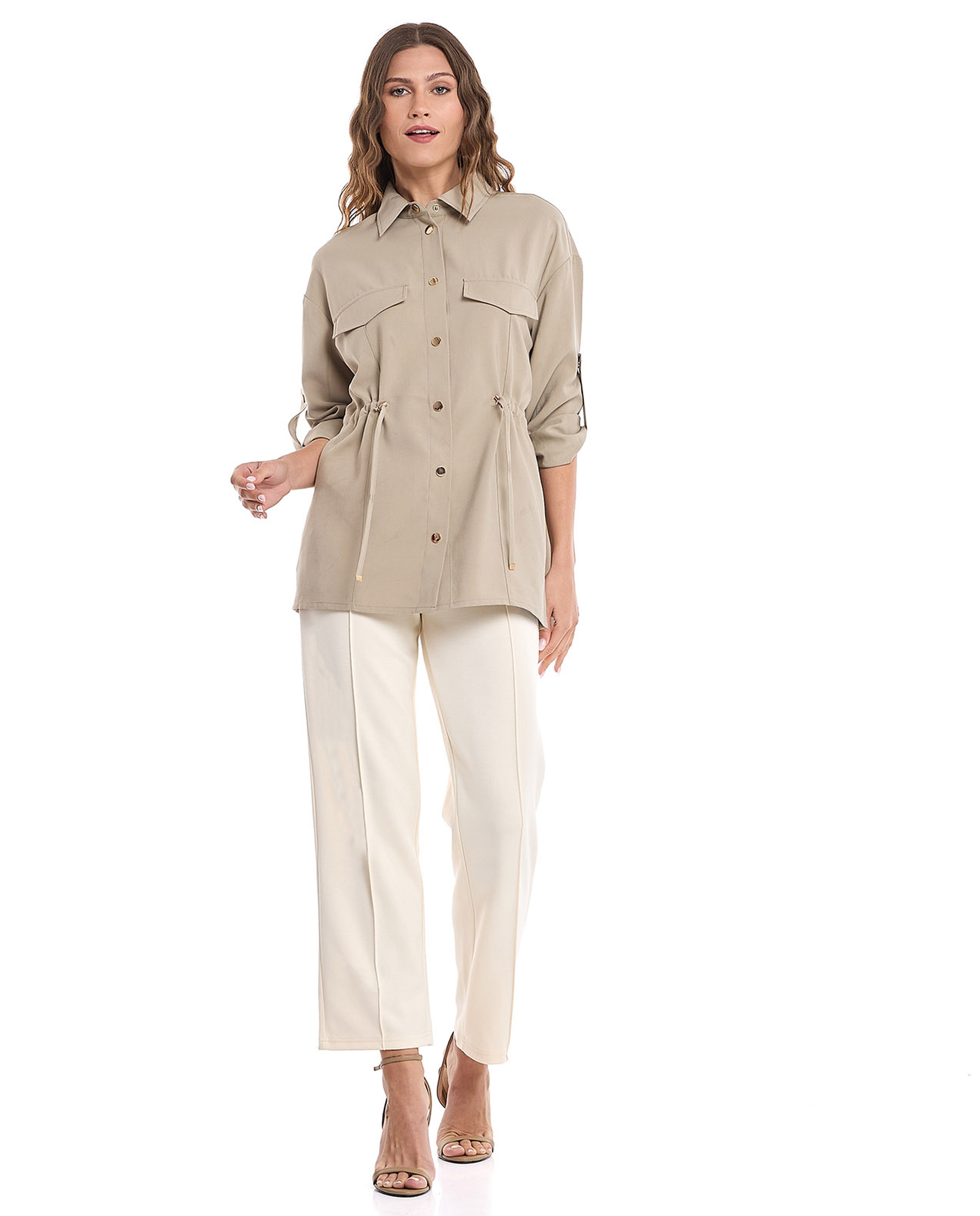 Solid Jacket with Snap Button Closure