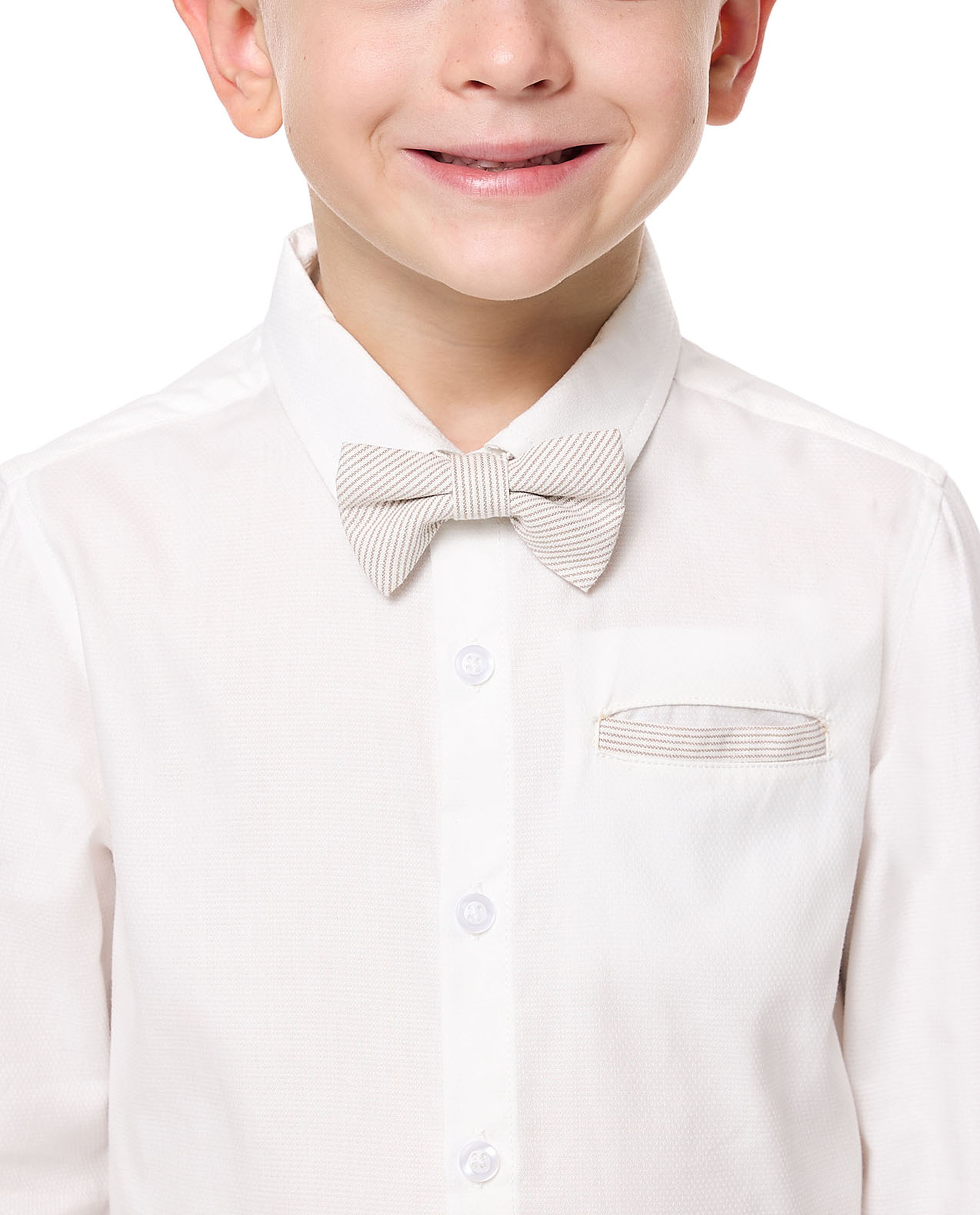 Solid Shirt with Classic Collar and Long Sleeves