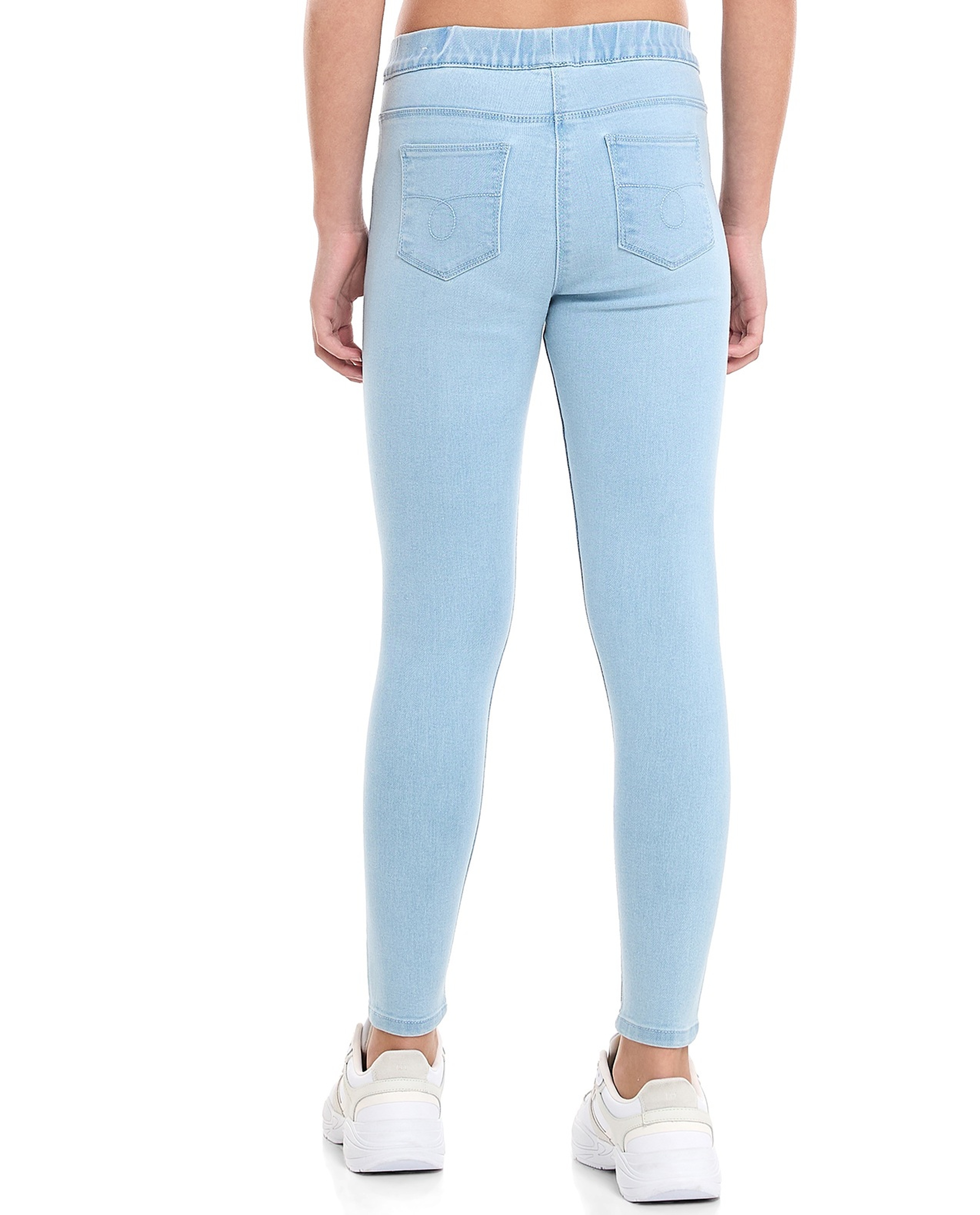 Solid Jeggings with Elastic Waist