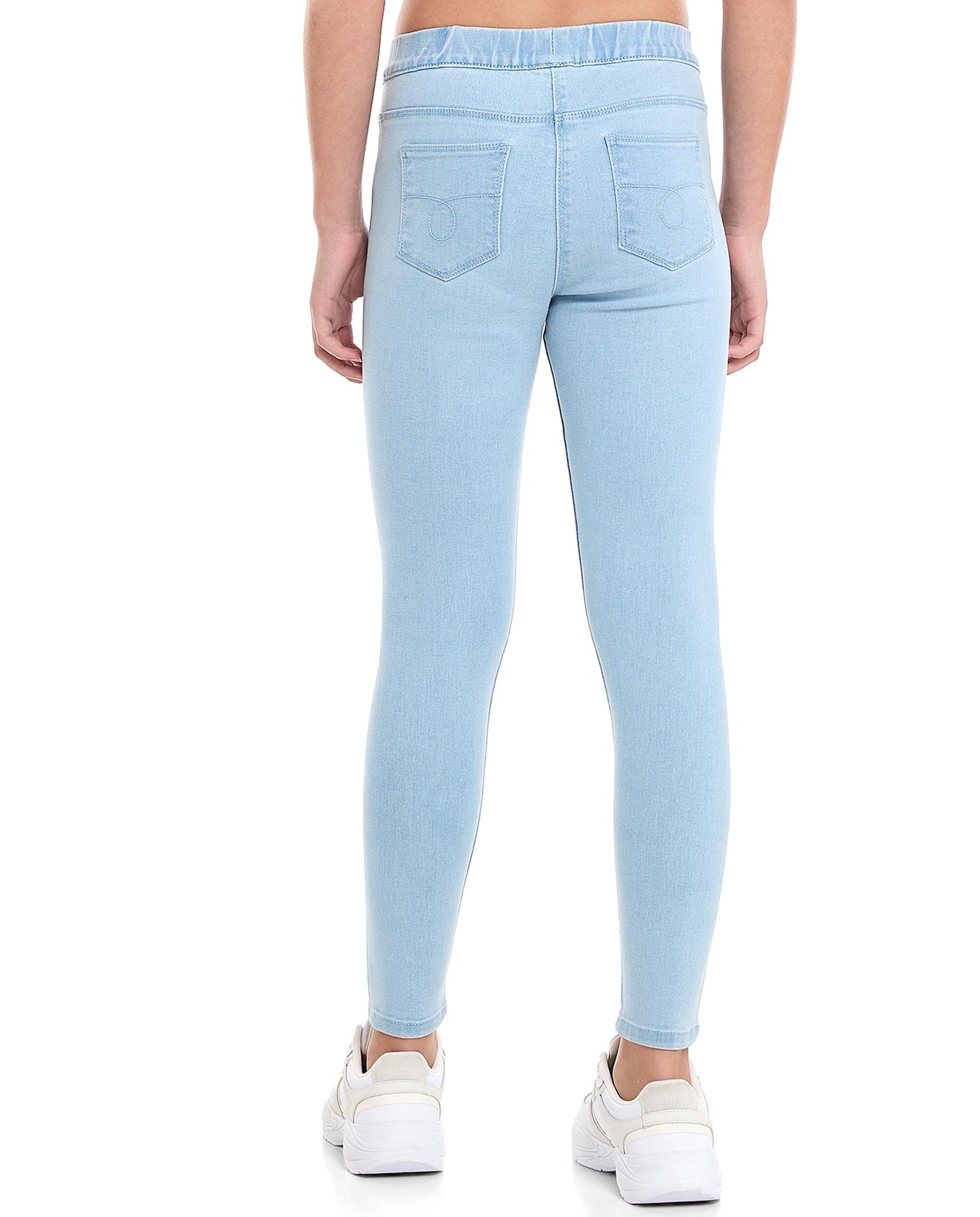 Solid Jeggings with Elastic Waist