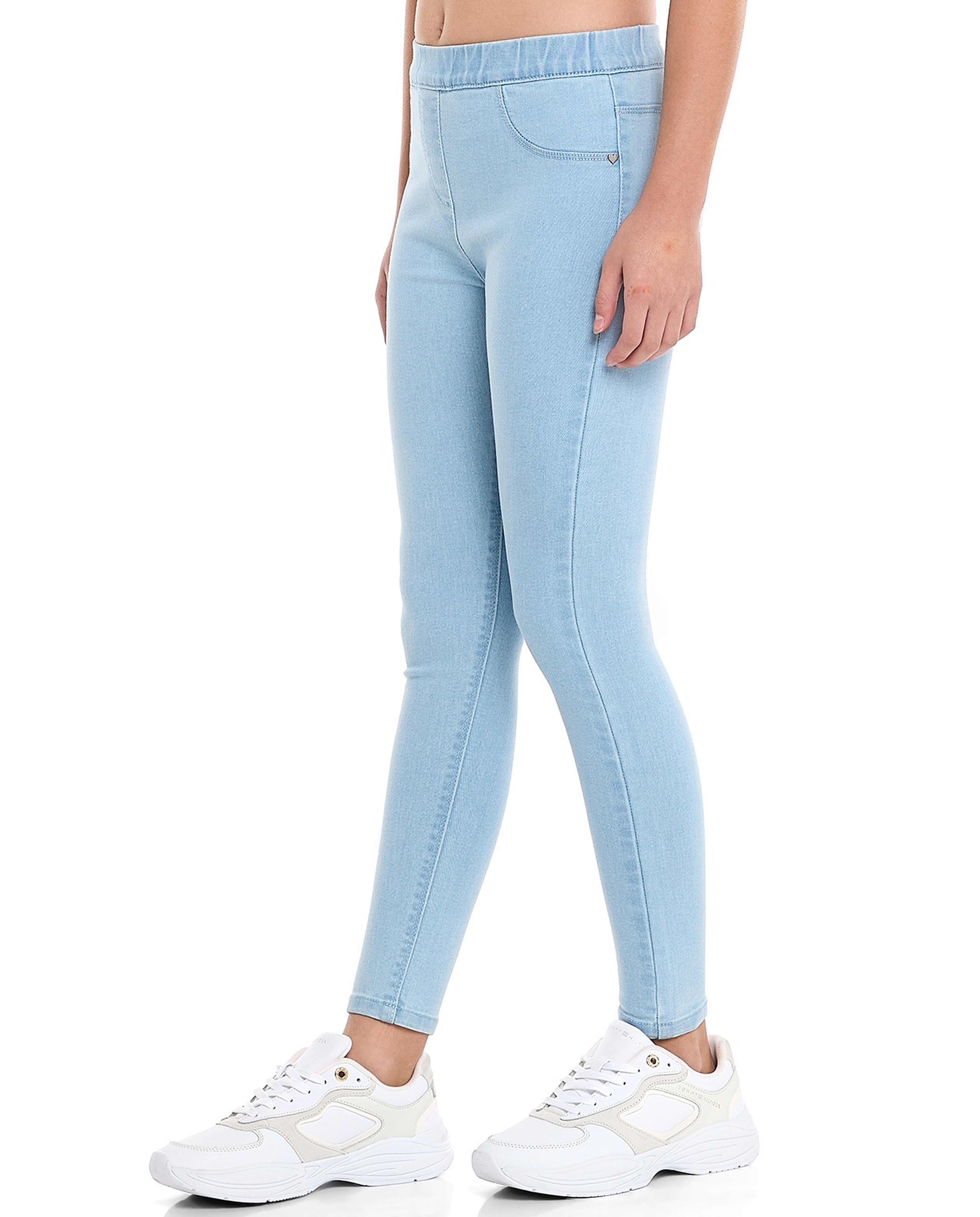 Solid Jeggings with Elastic Waist