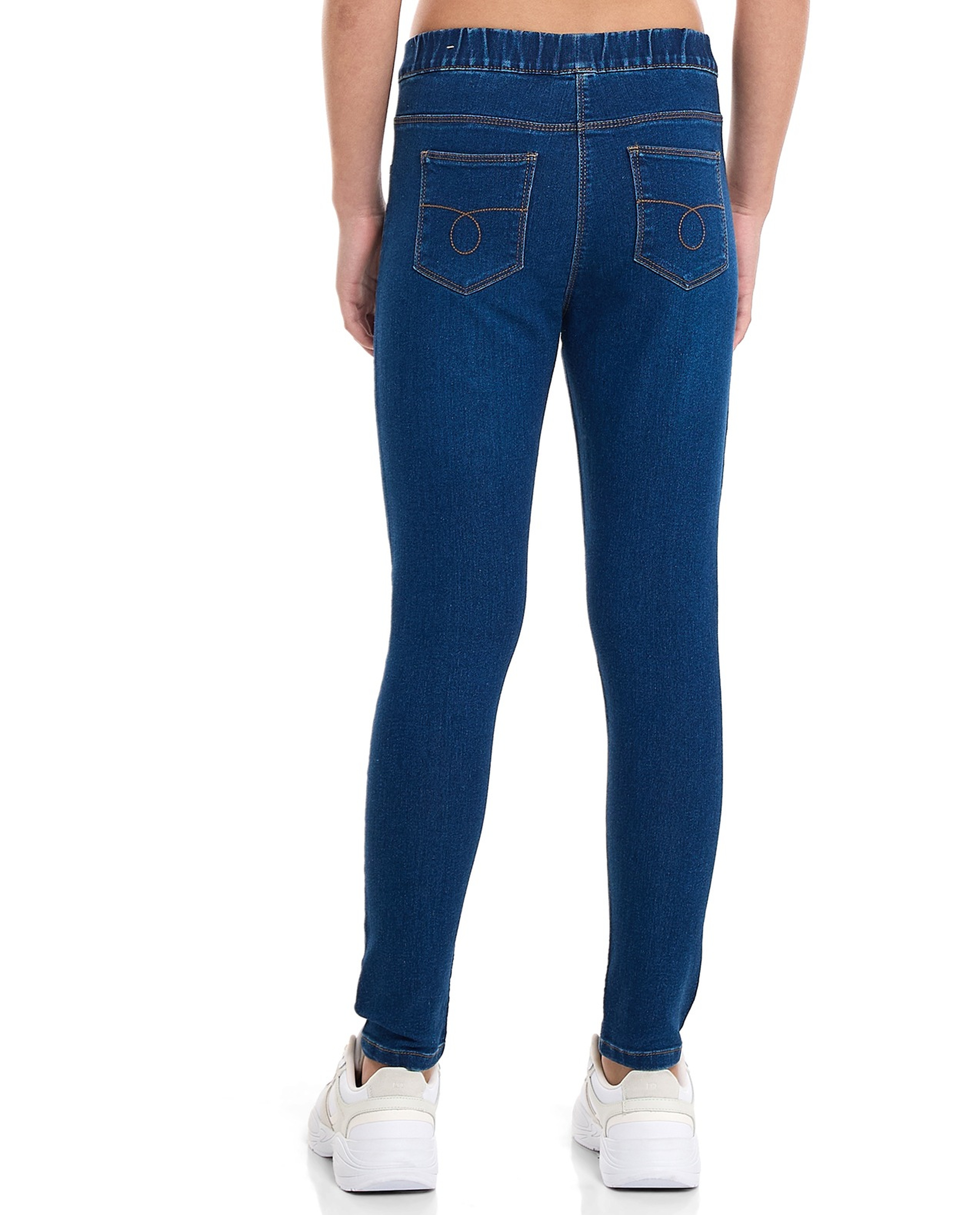 Solid Jeggings with Elastic Waist