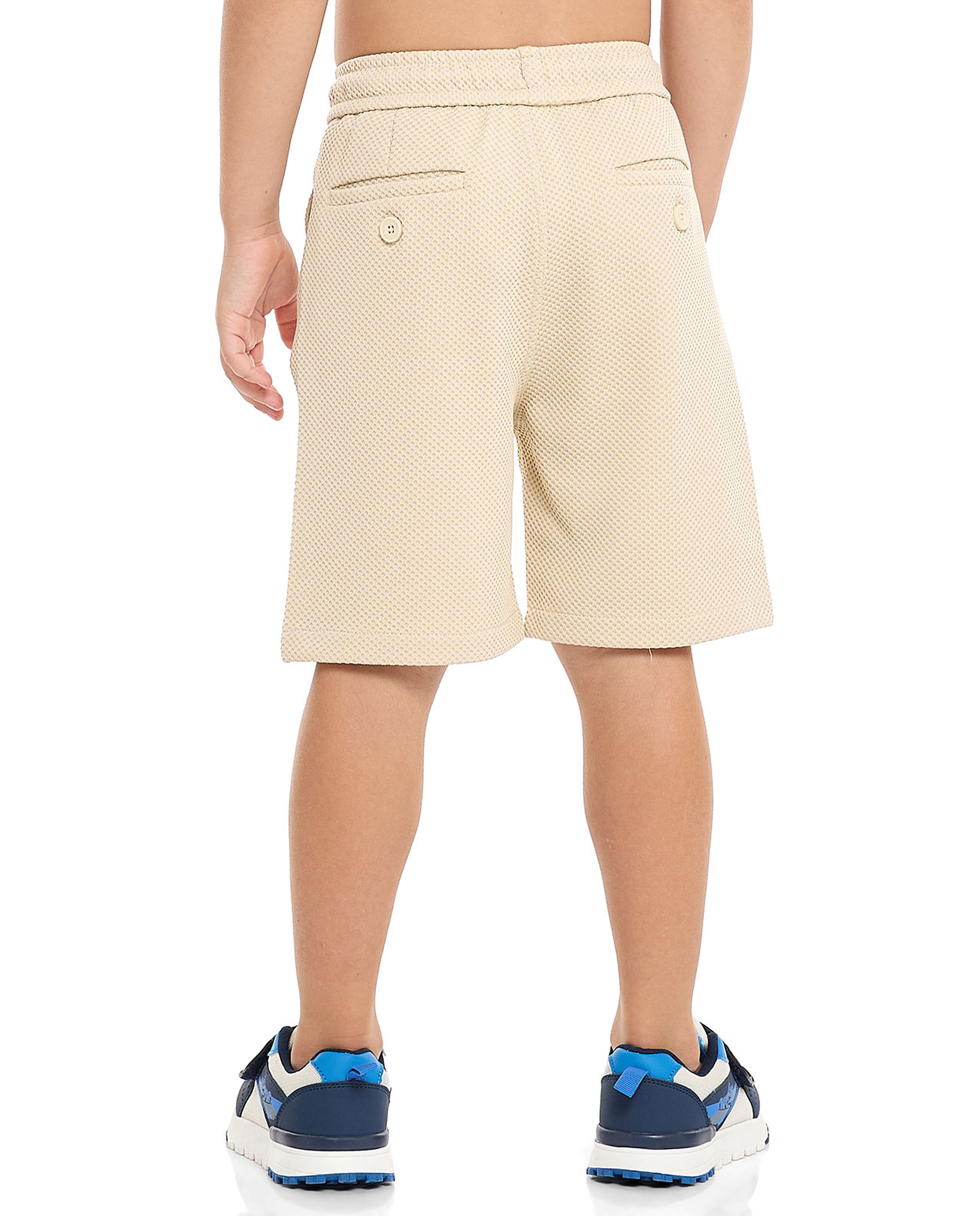 Textured Shorts with Drawstring Waist