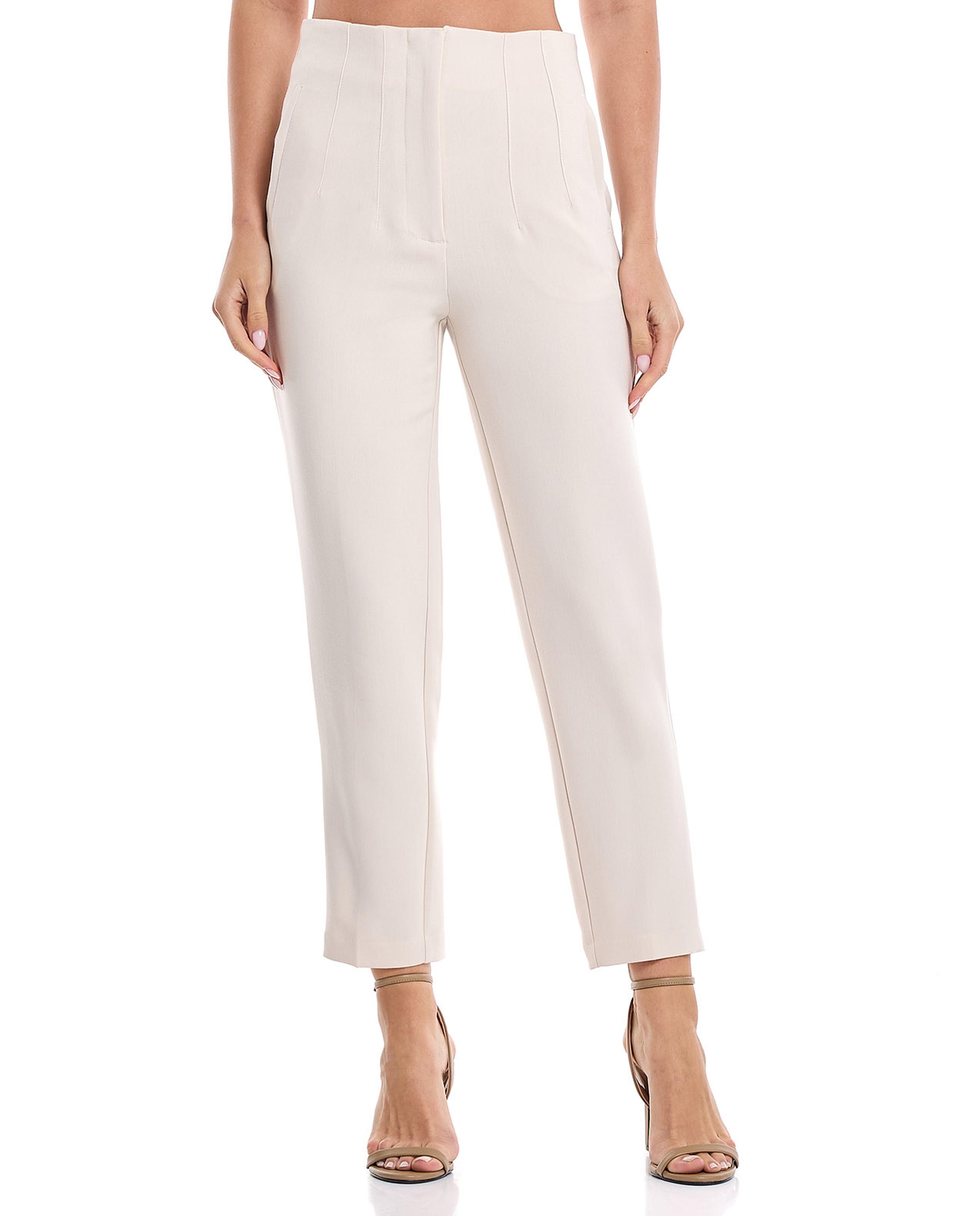 Solid Tapered Fit Trousers