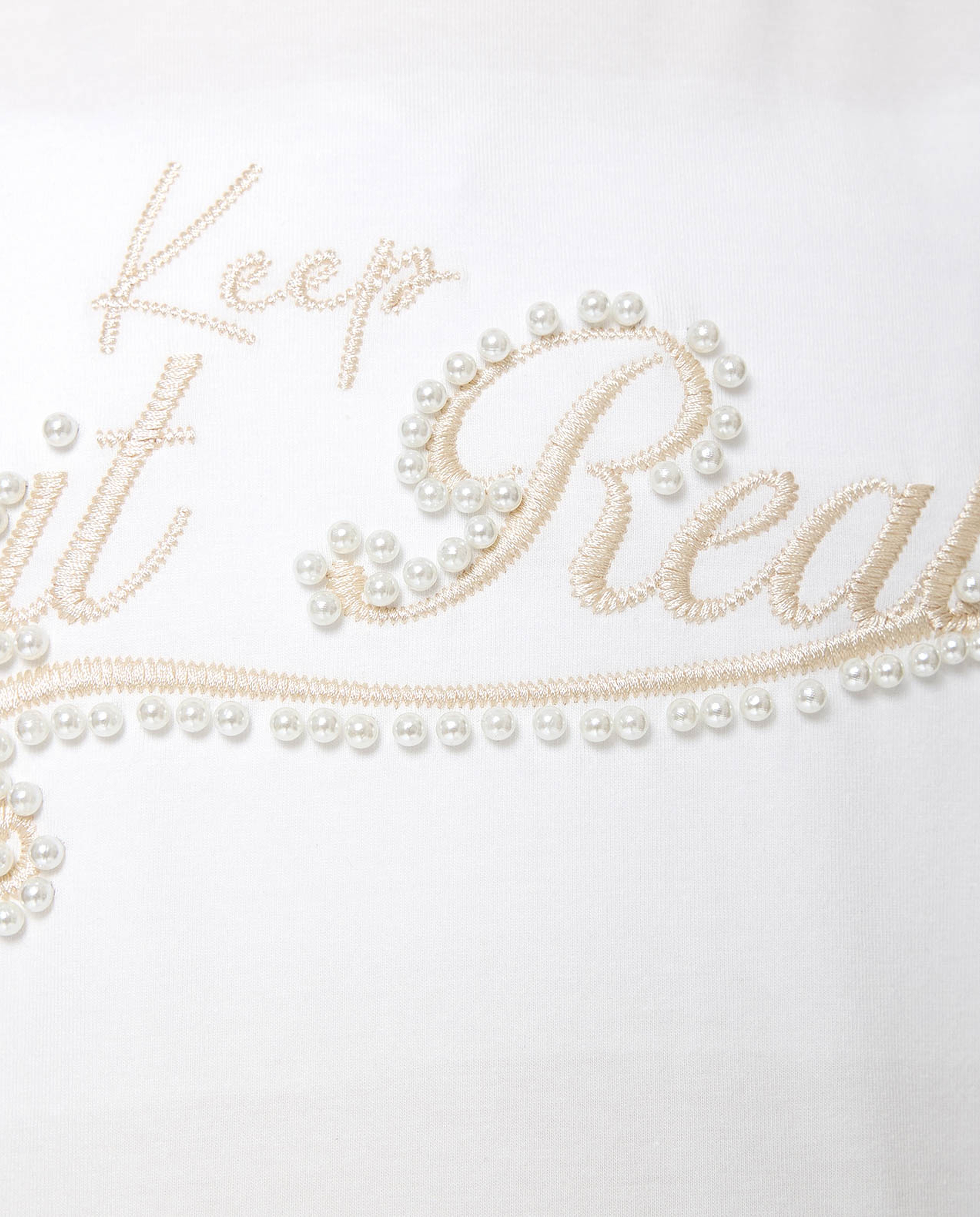 Embroidered T-Shirt with Crew Neck and Short Sleeves