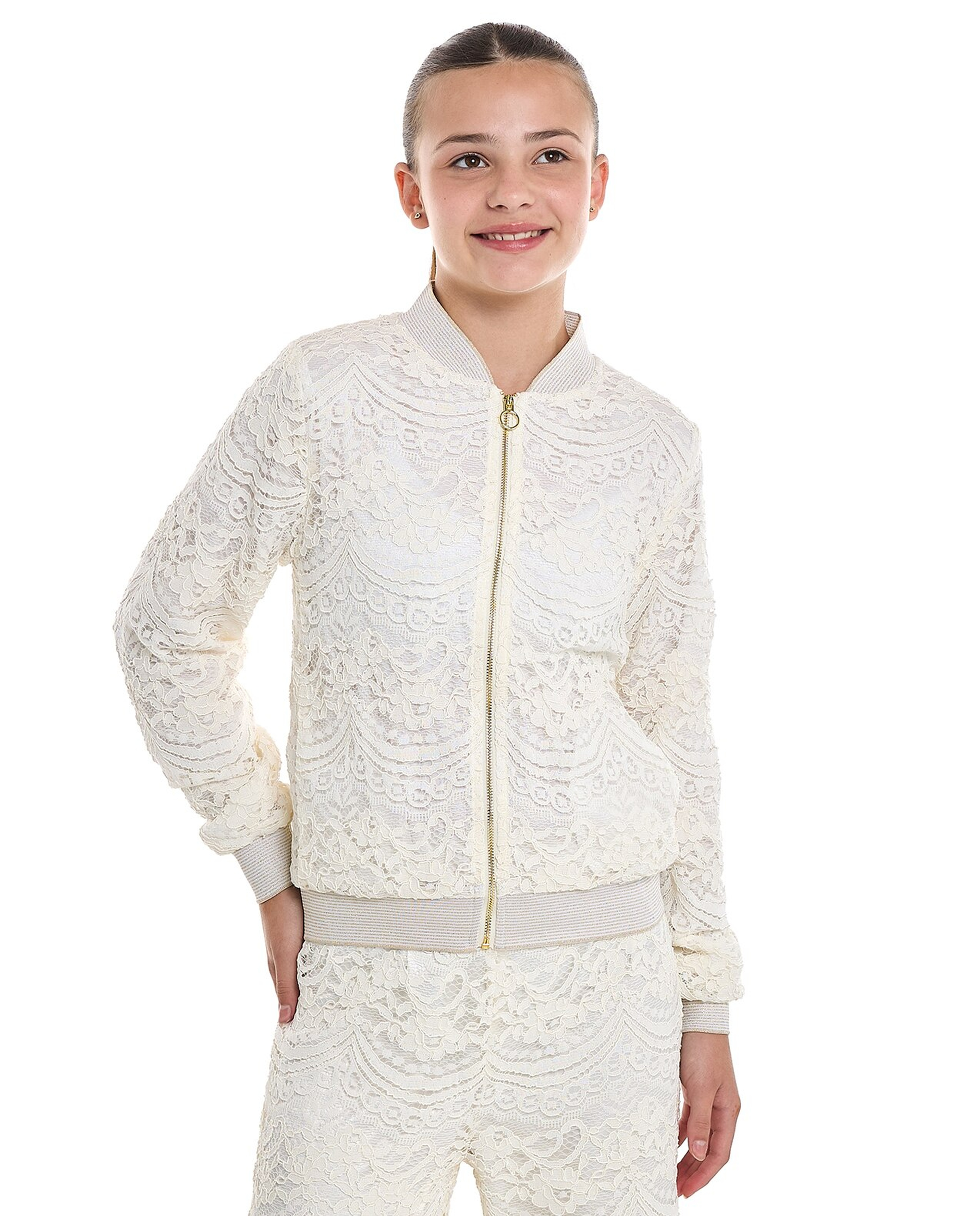 Lace Jacket with Zipper Closure