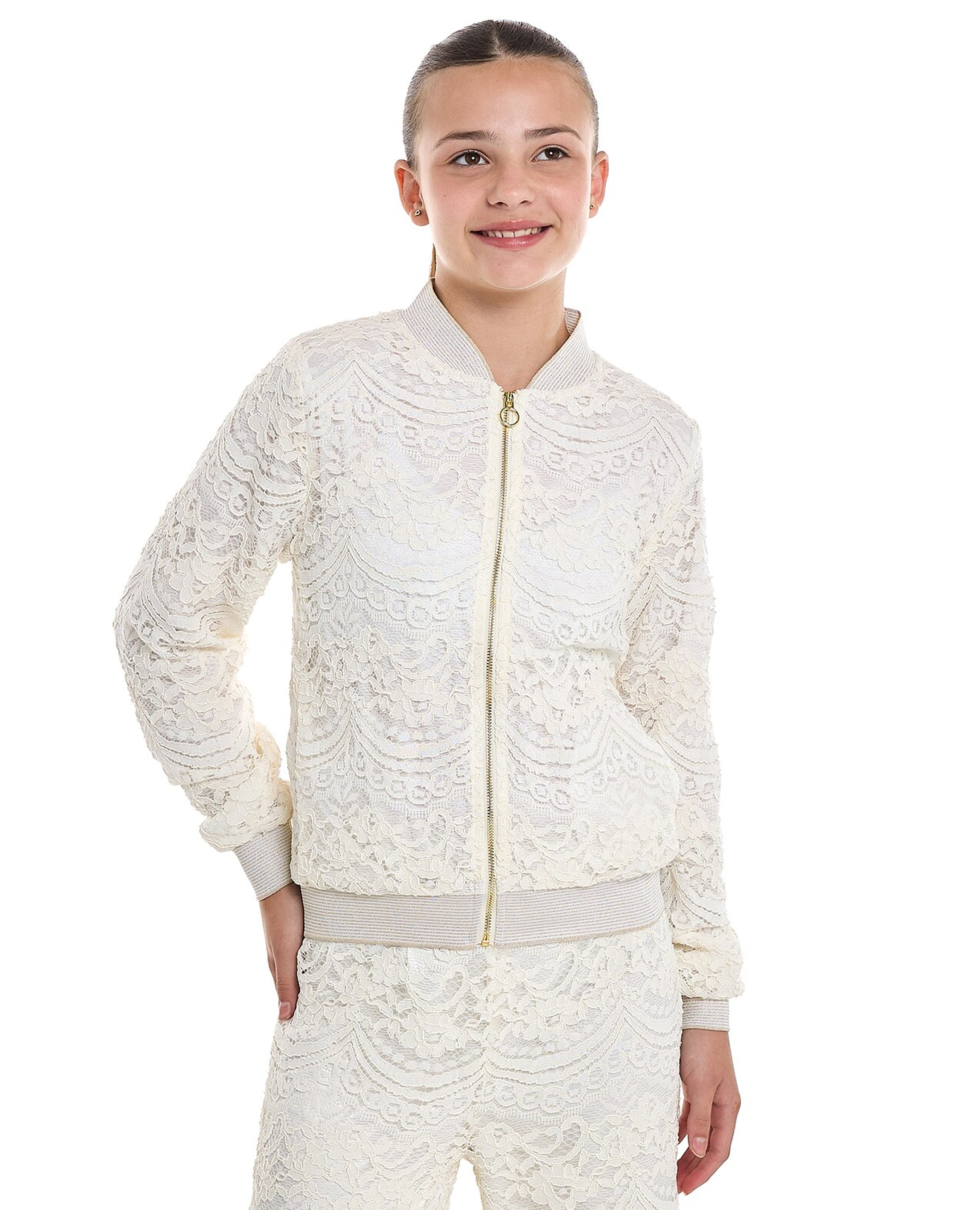 Lace Jacket with Zipper Closure