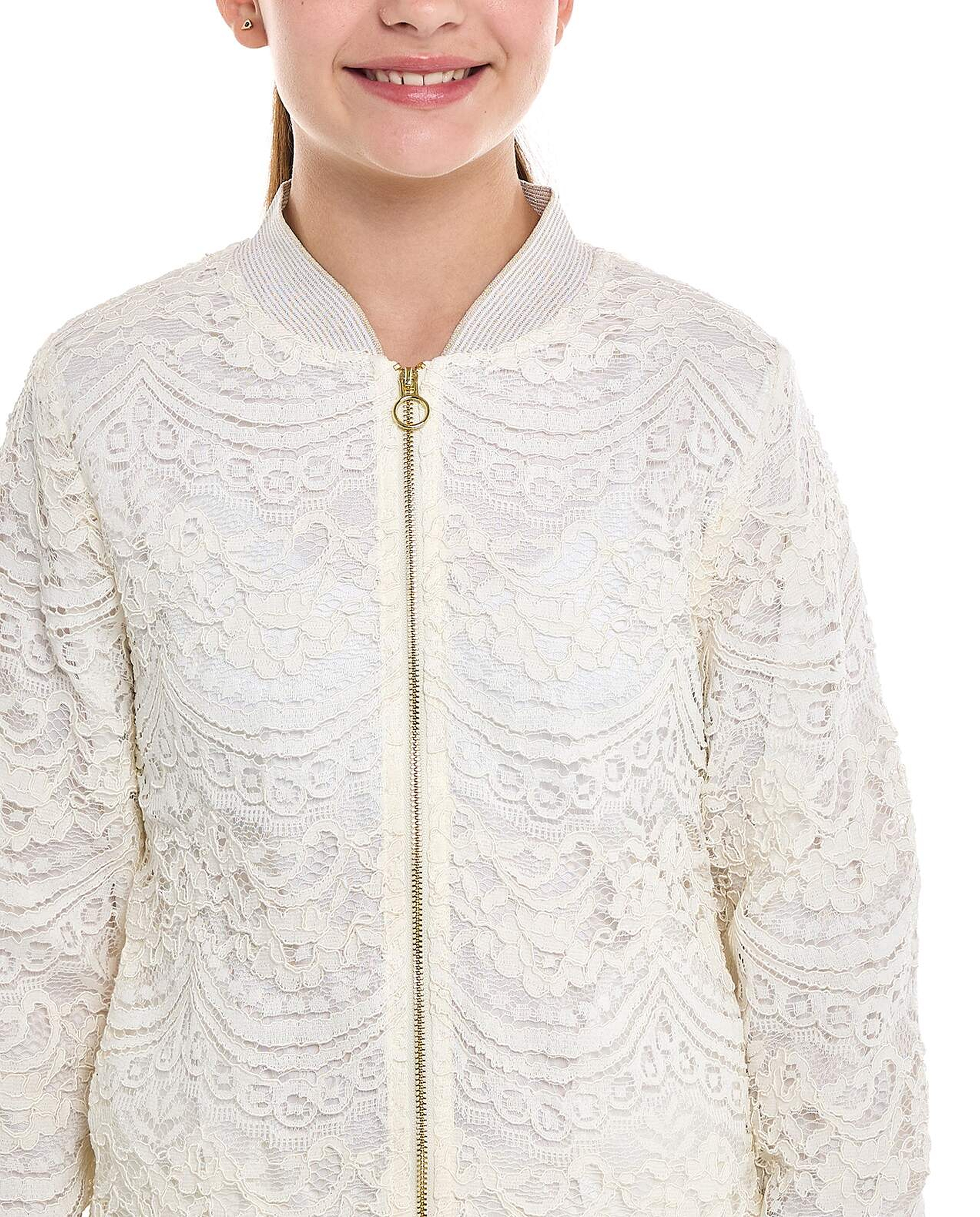 Lace Jacket with Zipper Closure