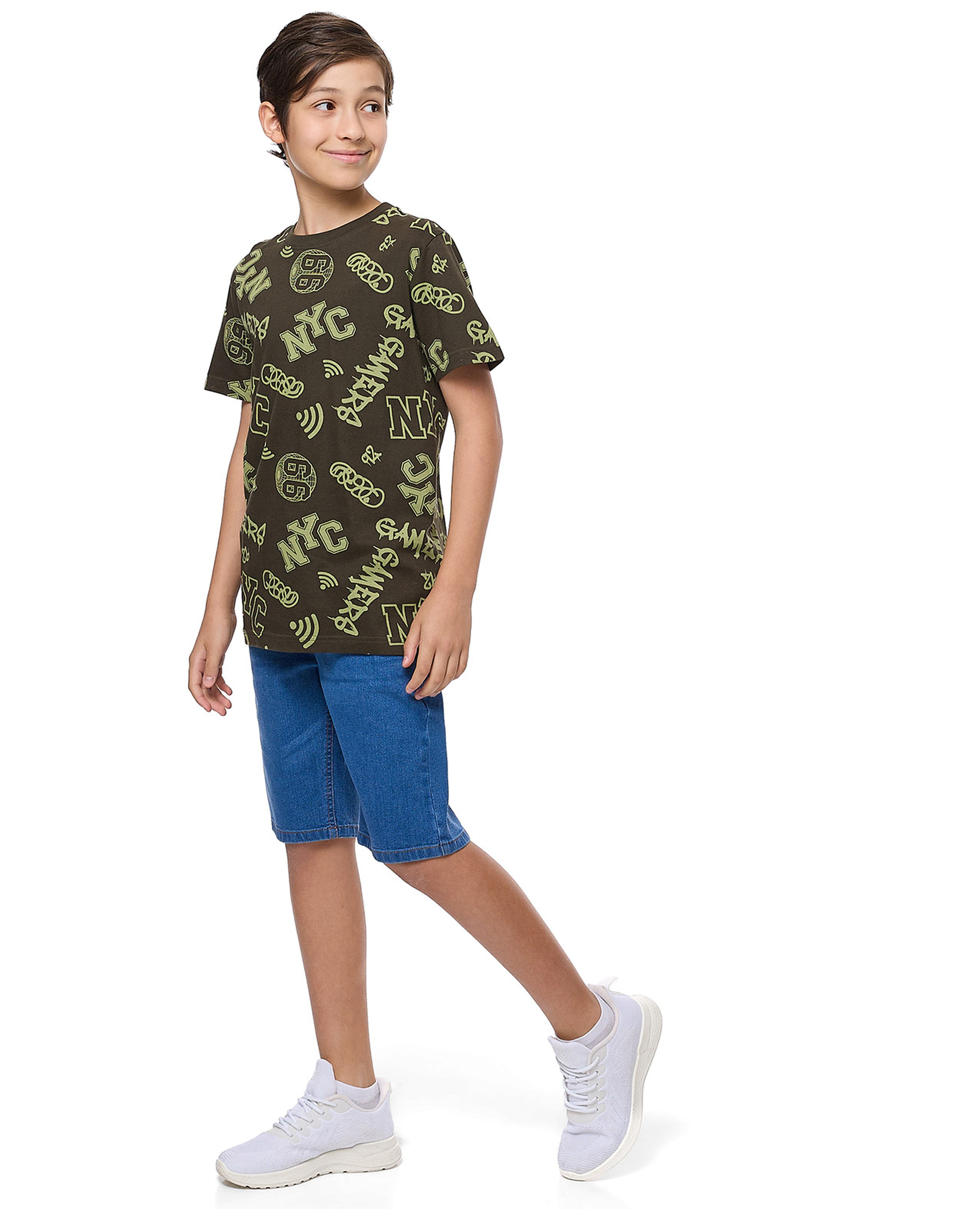 شورت جينز بخصر برباط