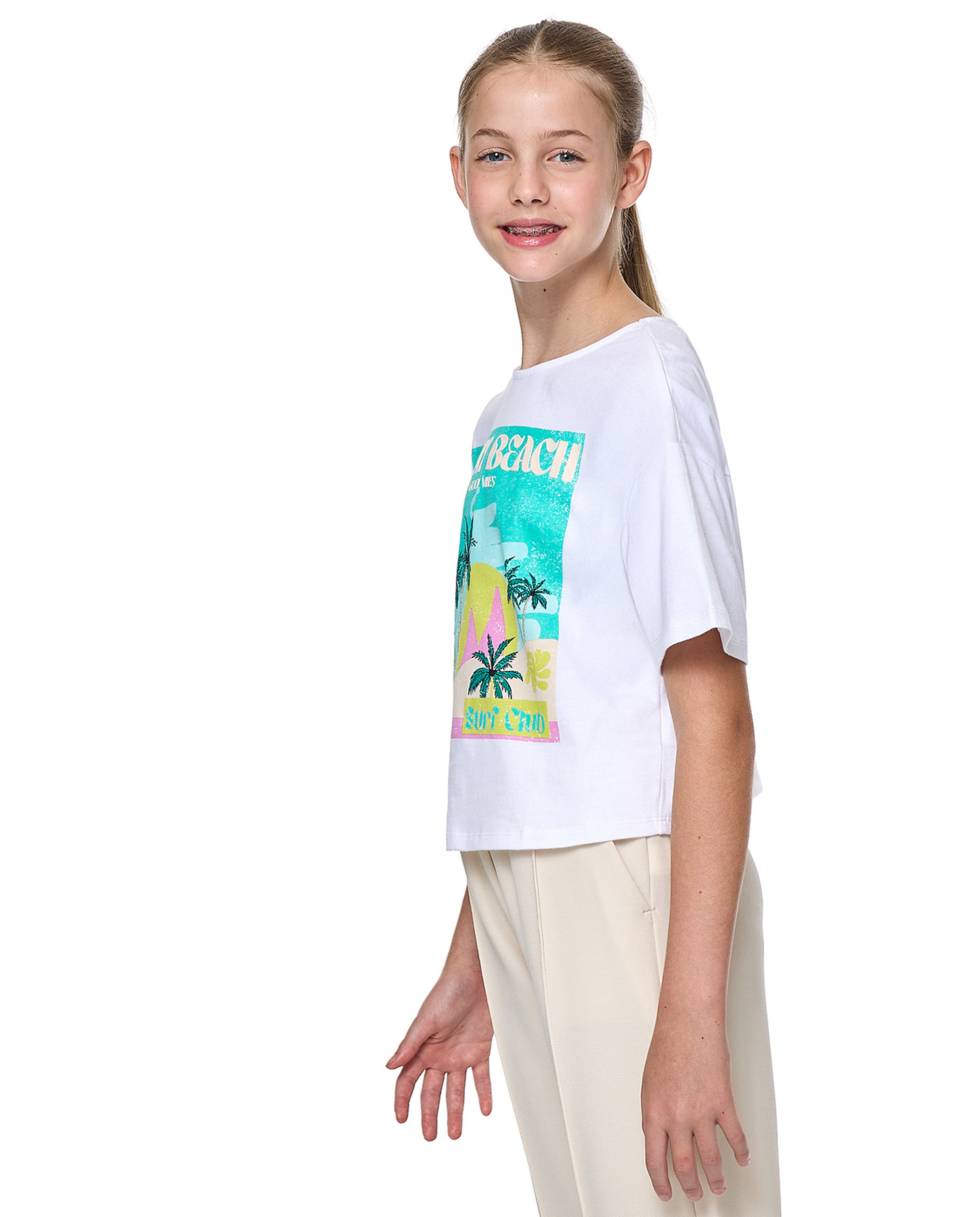 Graphic T-Shirt with Crew Neck and Short Sleeves