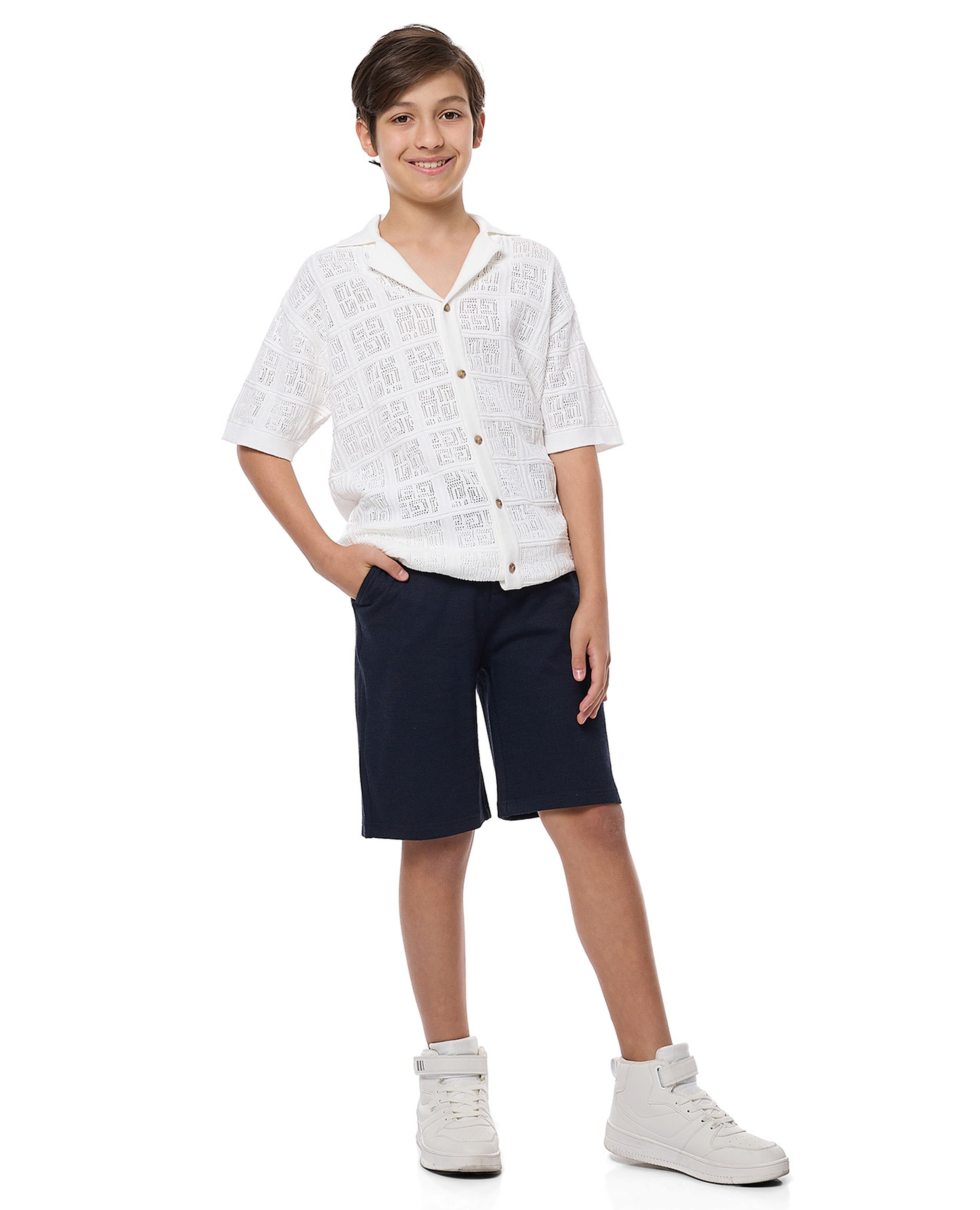 شورت منقوش بخصر برباط