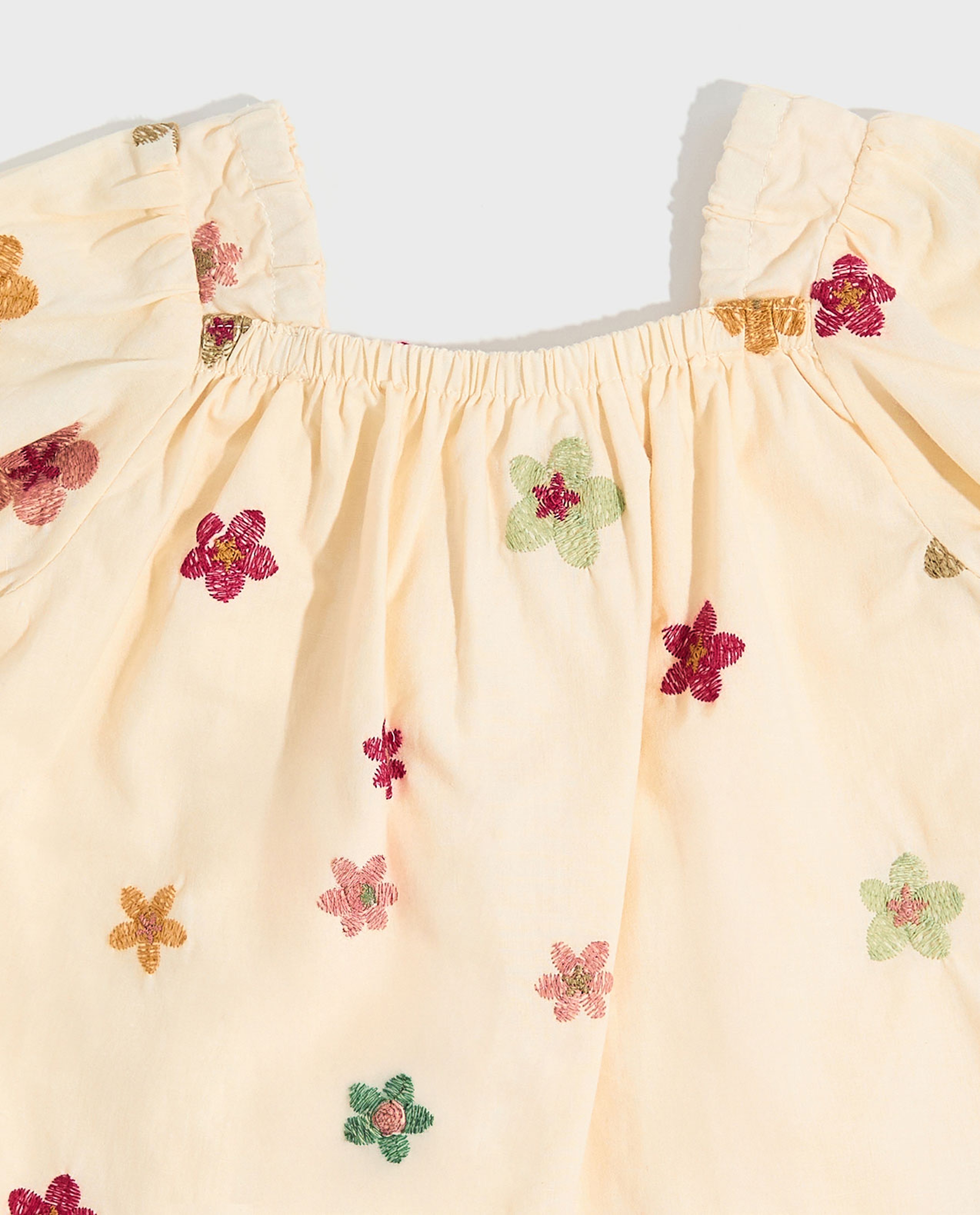 Embroidered Top and Shorts Set