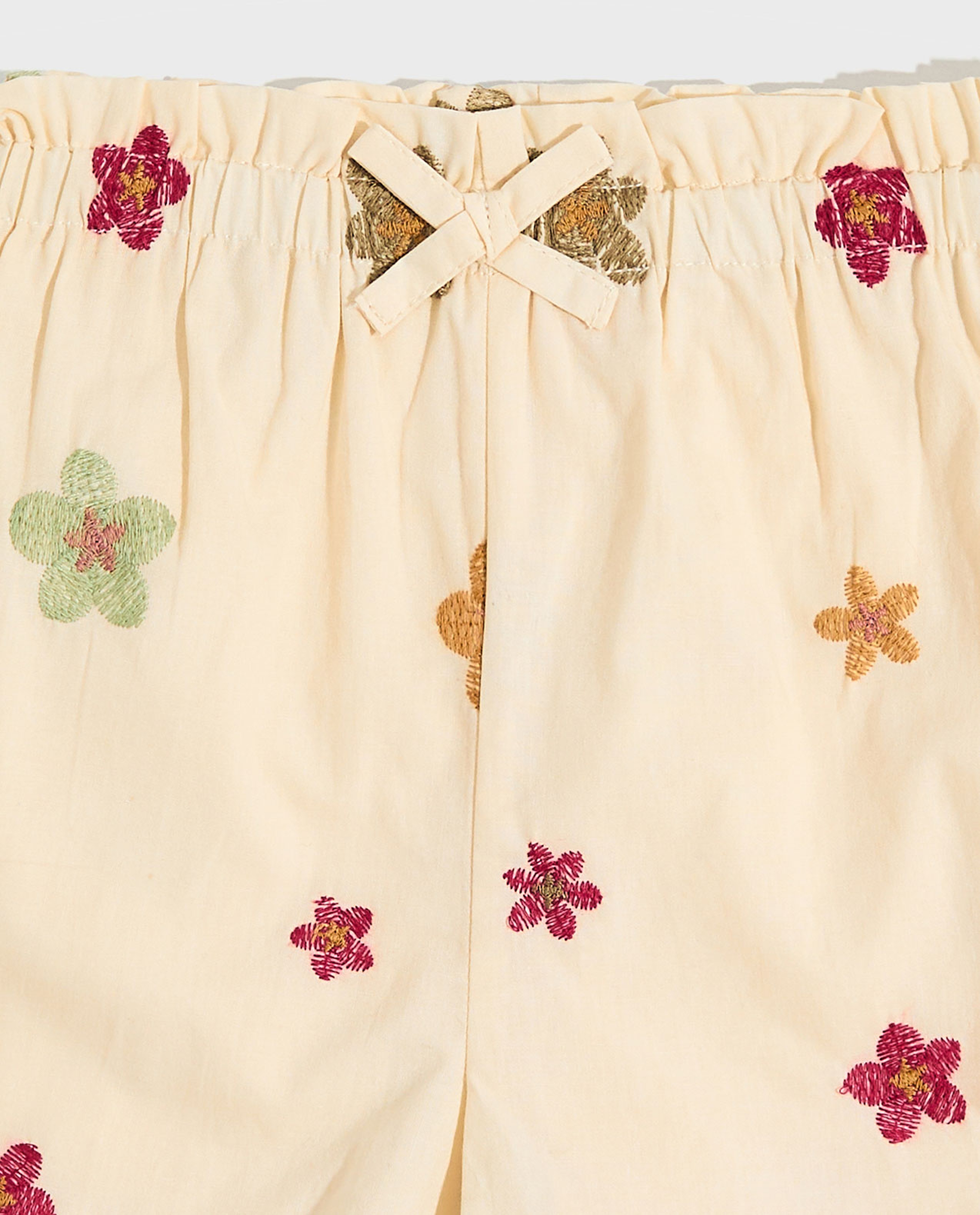 Embroidered Top and Shorts Set