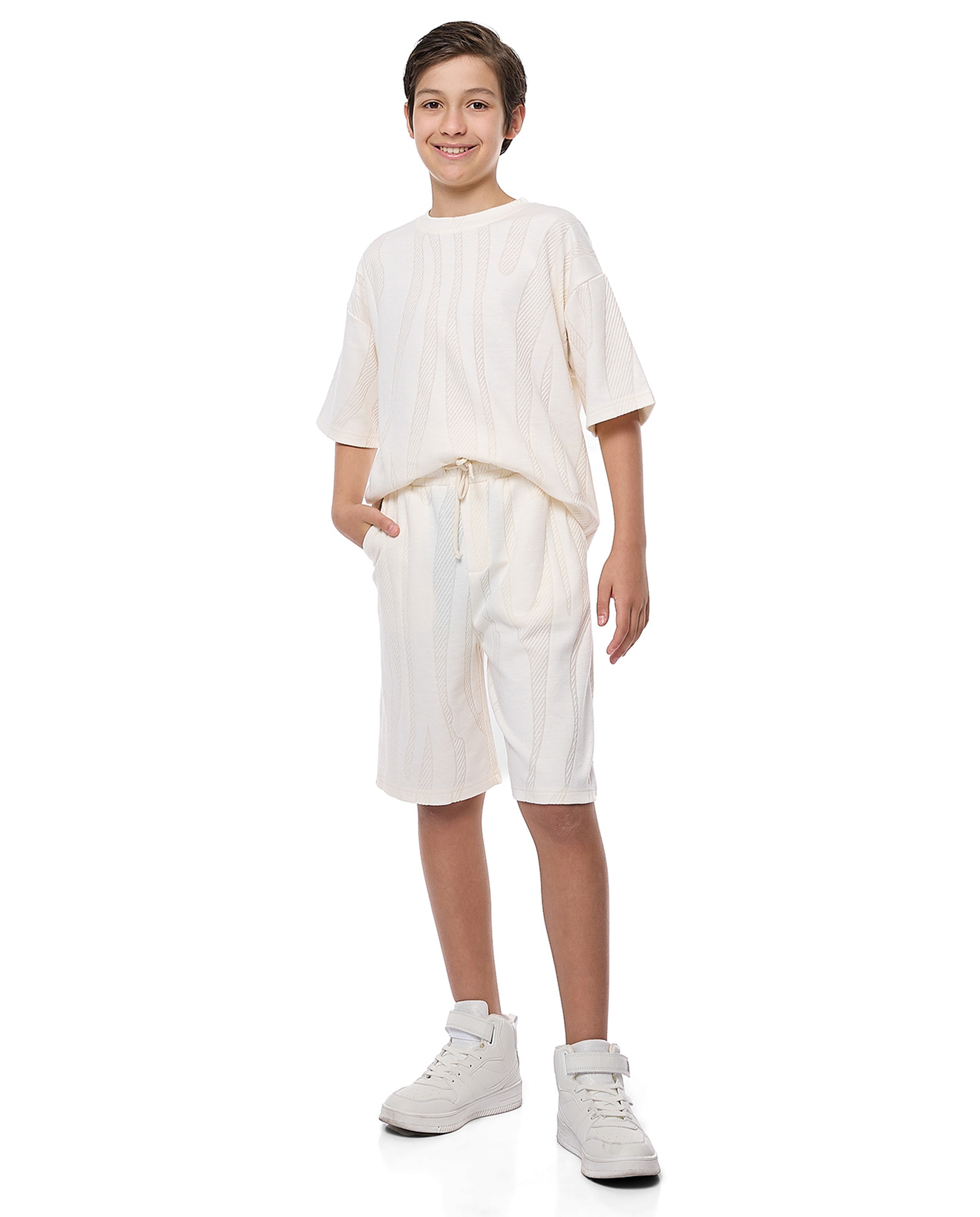 Self Design T-Shirt and Shorts Set