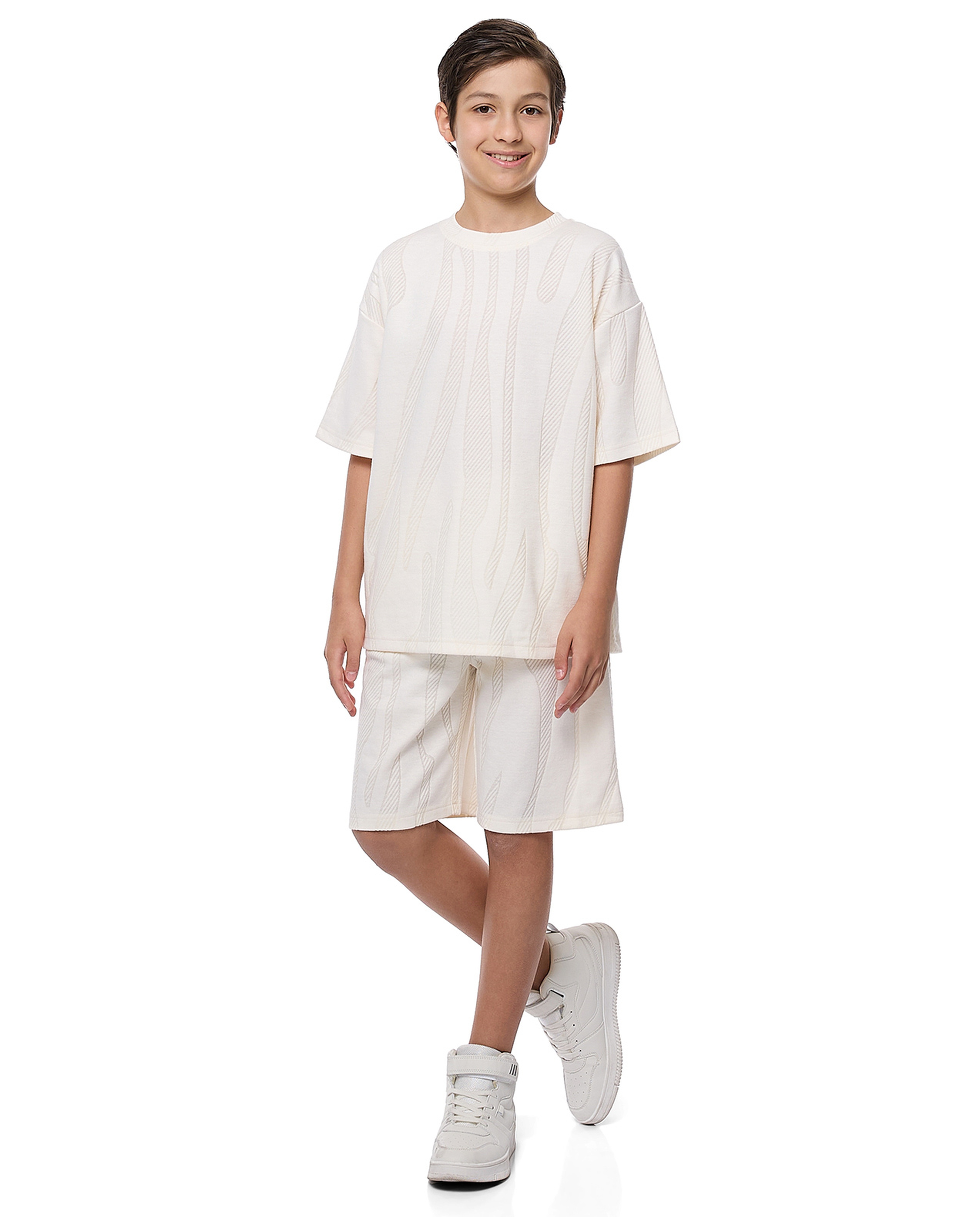 Self Design T-Shirt and Shorts Set