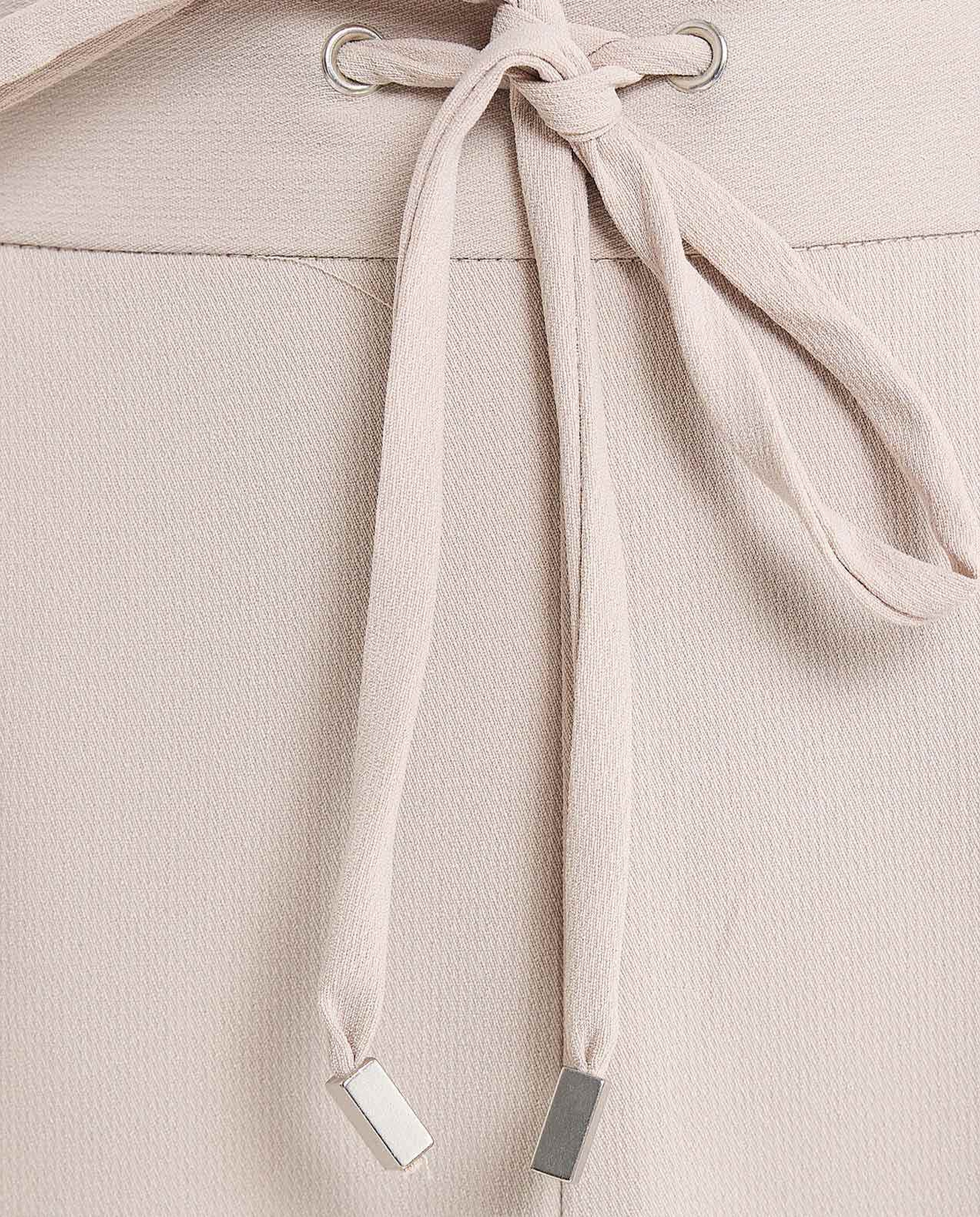 Solid Tapered Fit Trousers with Drawstring Waist