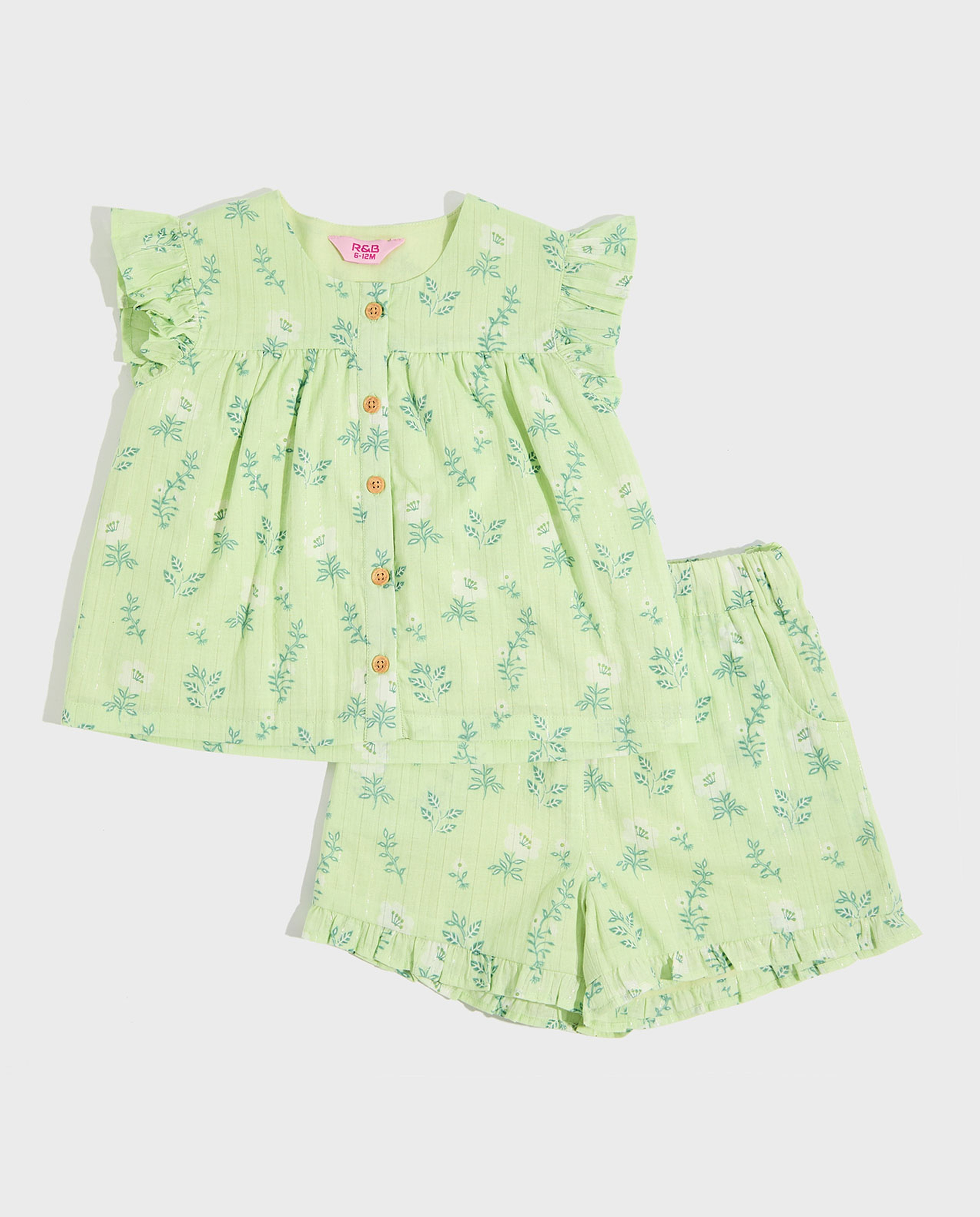 Floral Print Top and Shorts Set