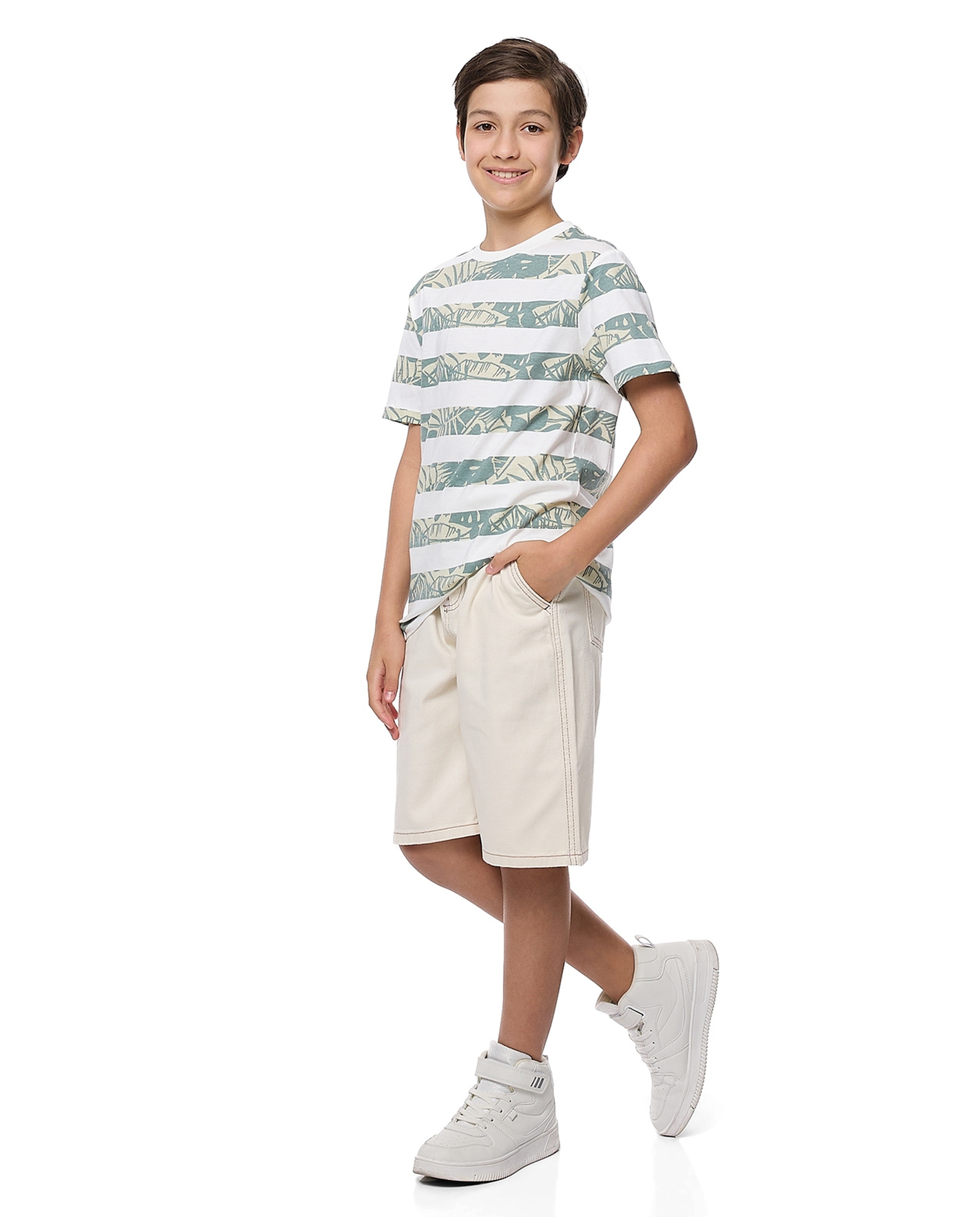 Solid Shorts with Button Closure