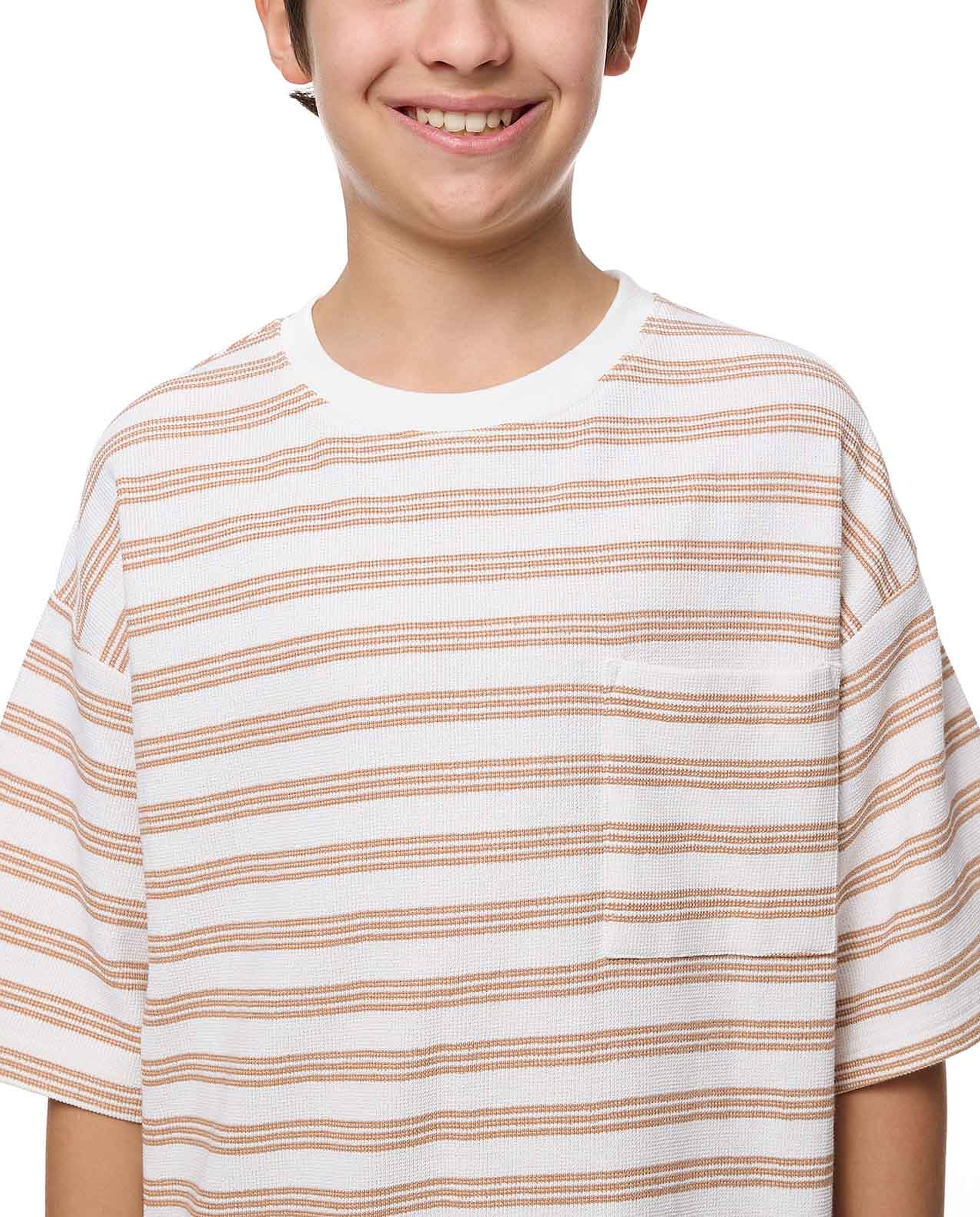 Striped T-Shirt with Crew Neck and Short Sleeves
