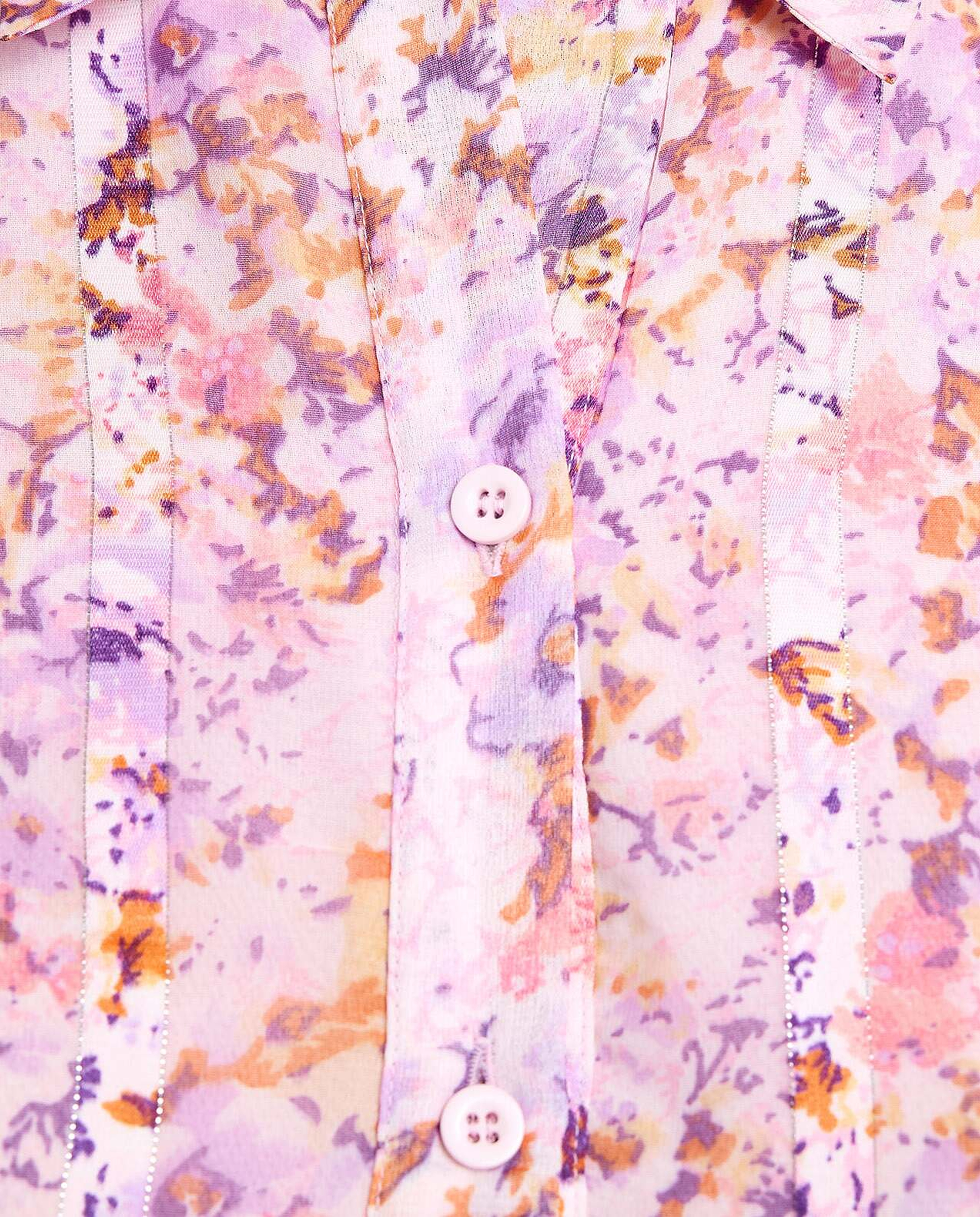 Printed Shirt Dress with Puff Sleeves