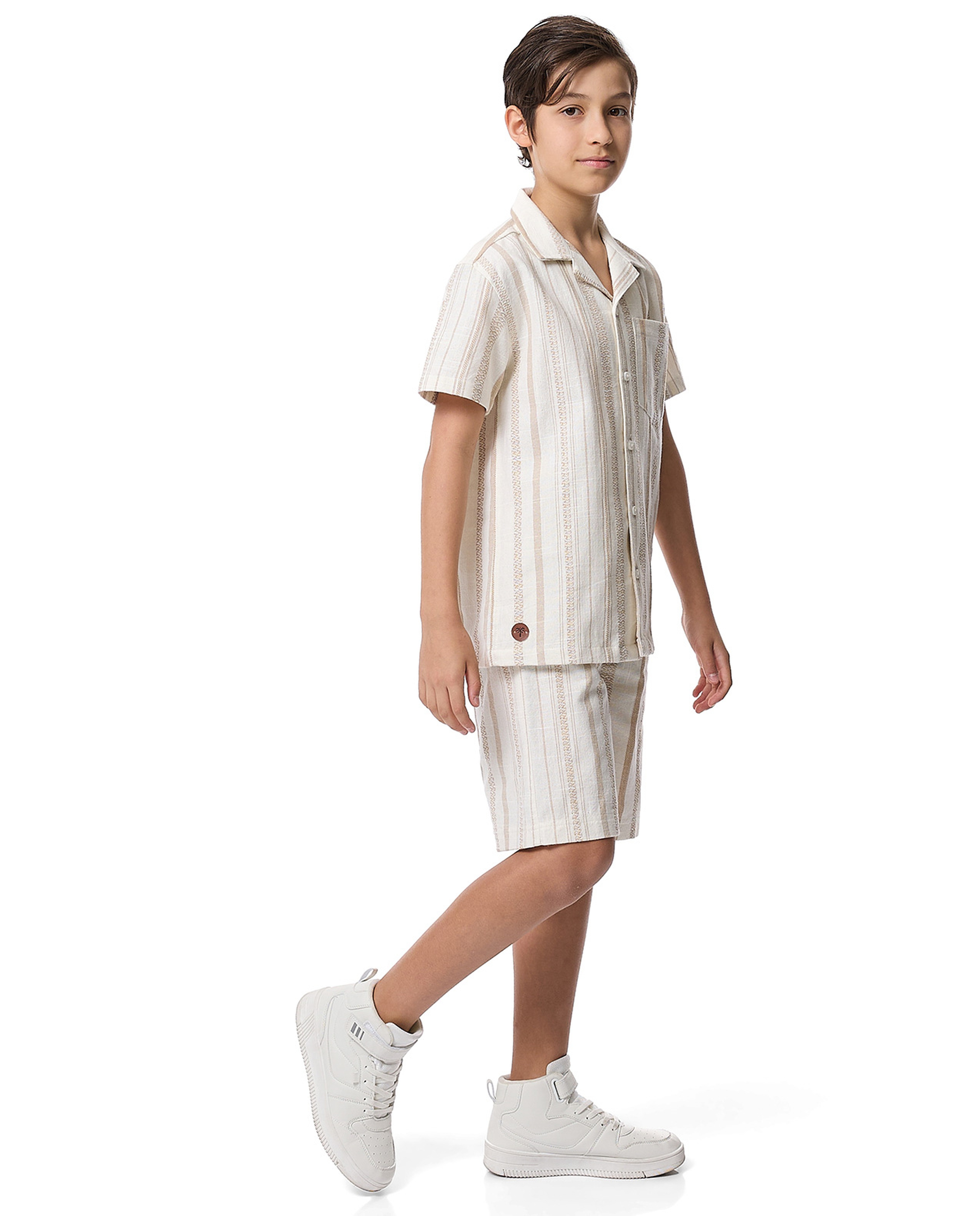 Striped Shirt and Shorts Set
