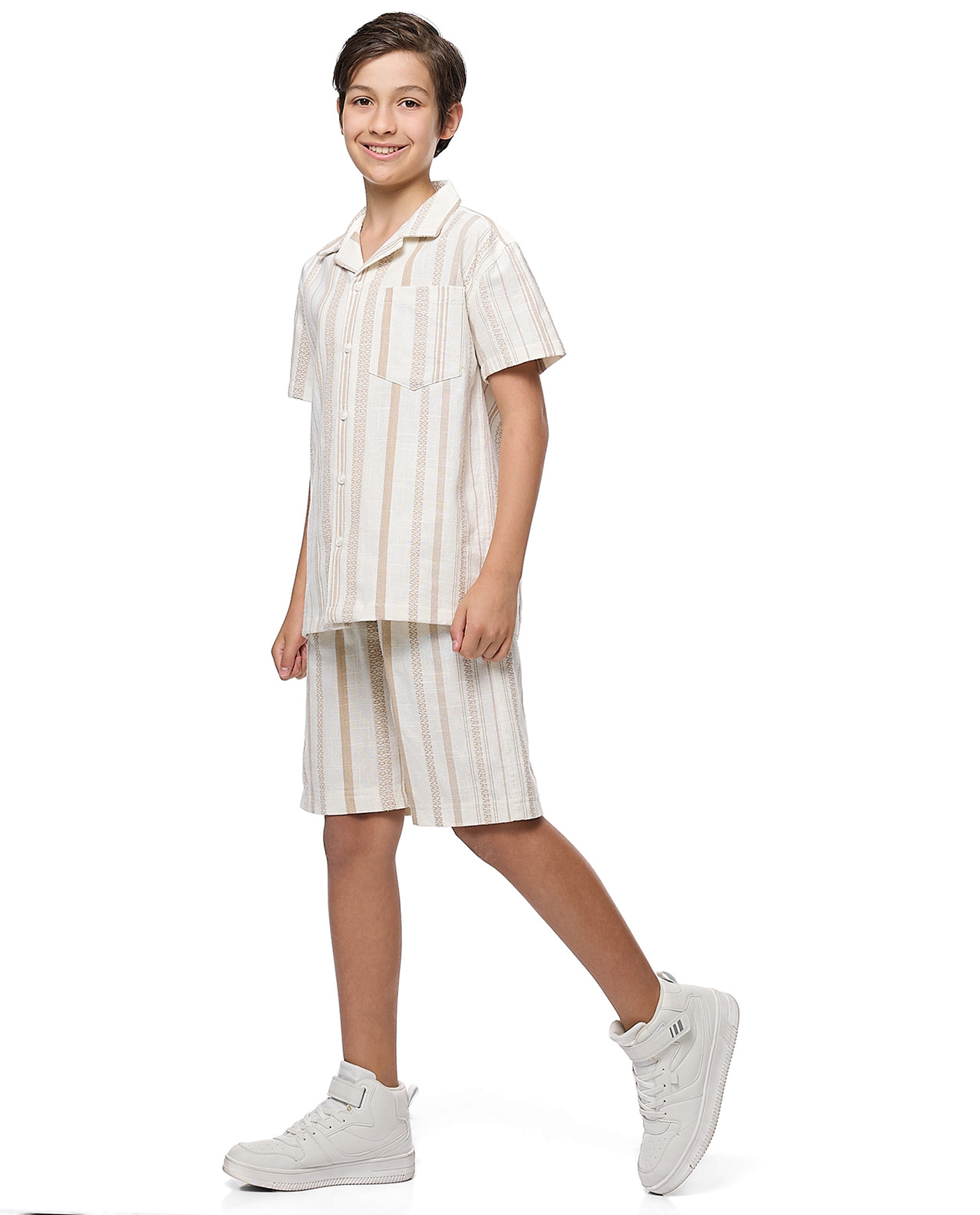 Striped Shirt and Shorts Set