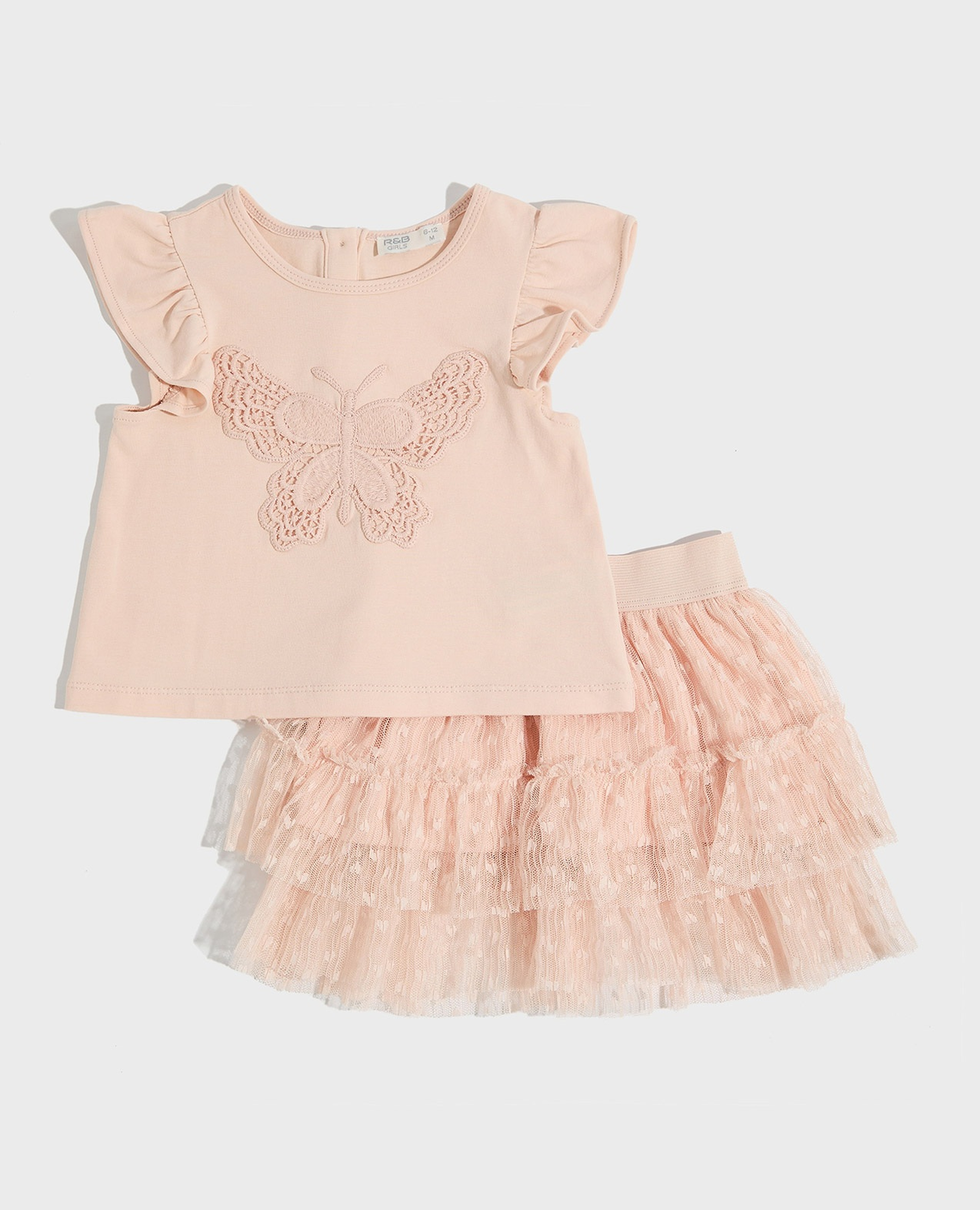 Lace Detail Top and Skirt Set