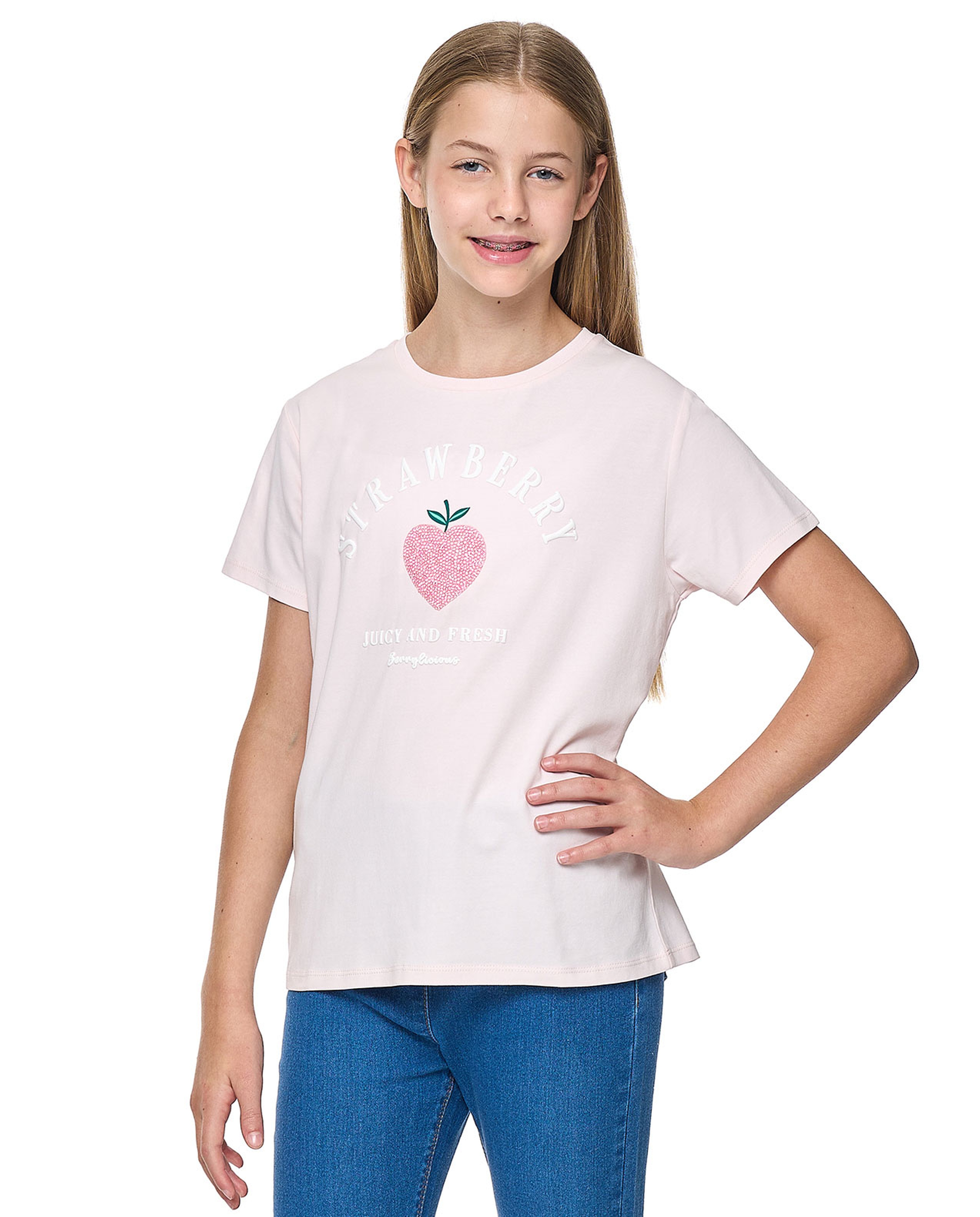 Printed T-Shirt with Crew Neck and Short Sleeves