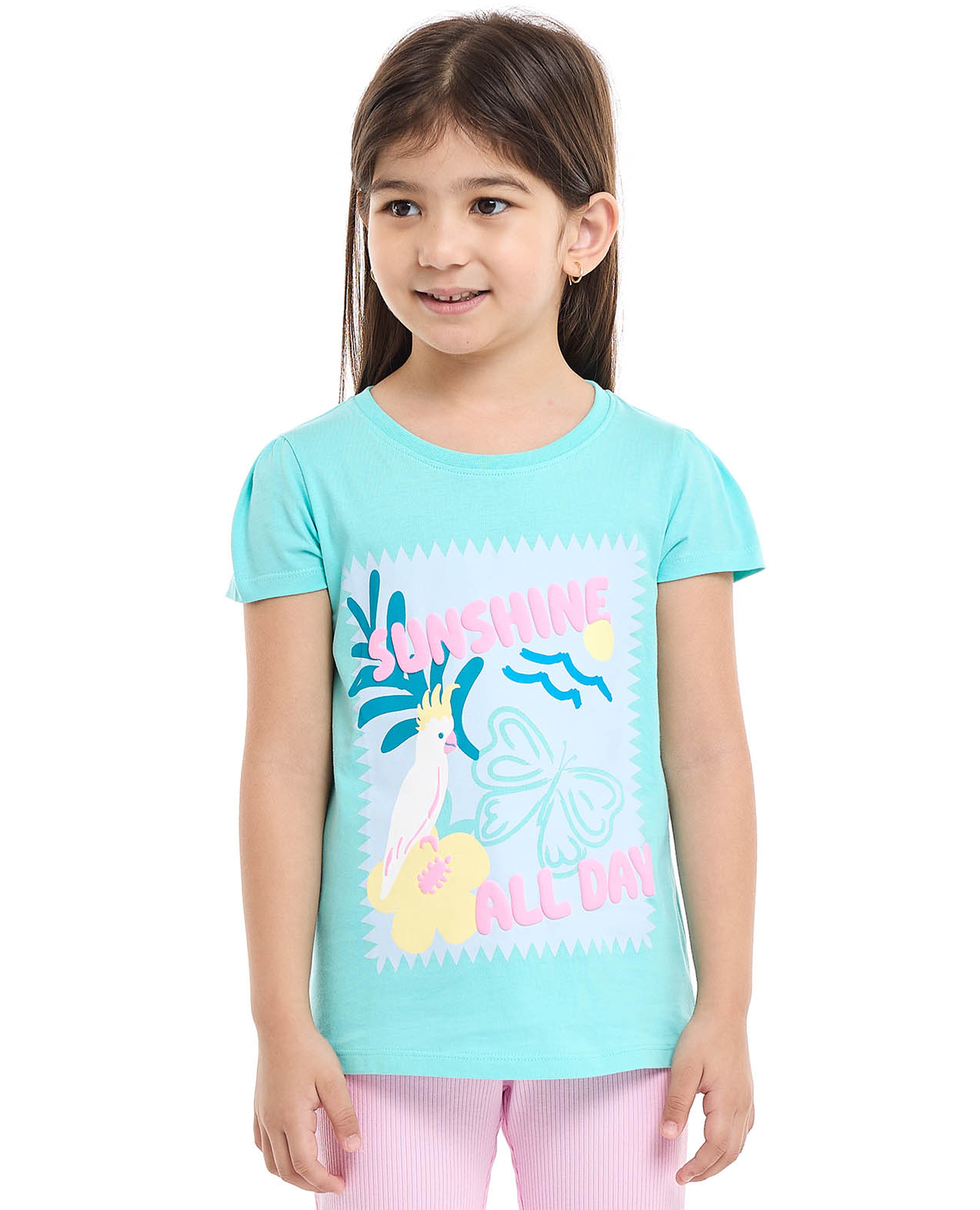 Graphic T-Shirt with Crew Neck and Short Sleeves