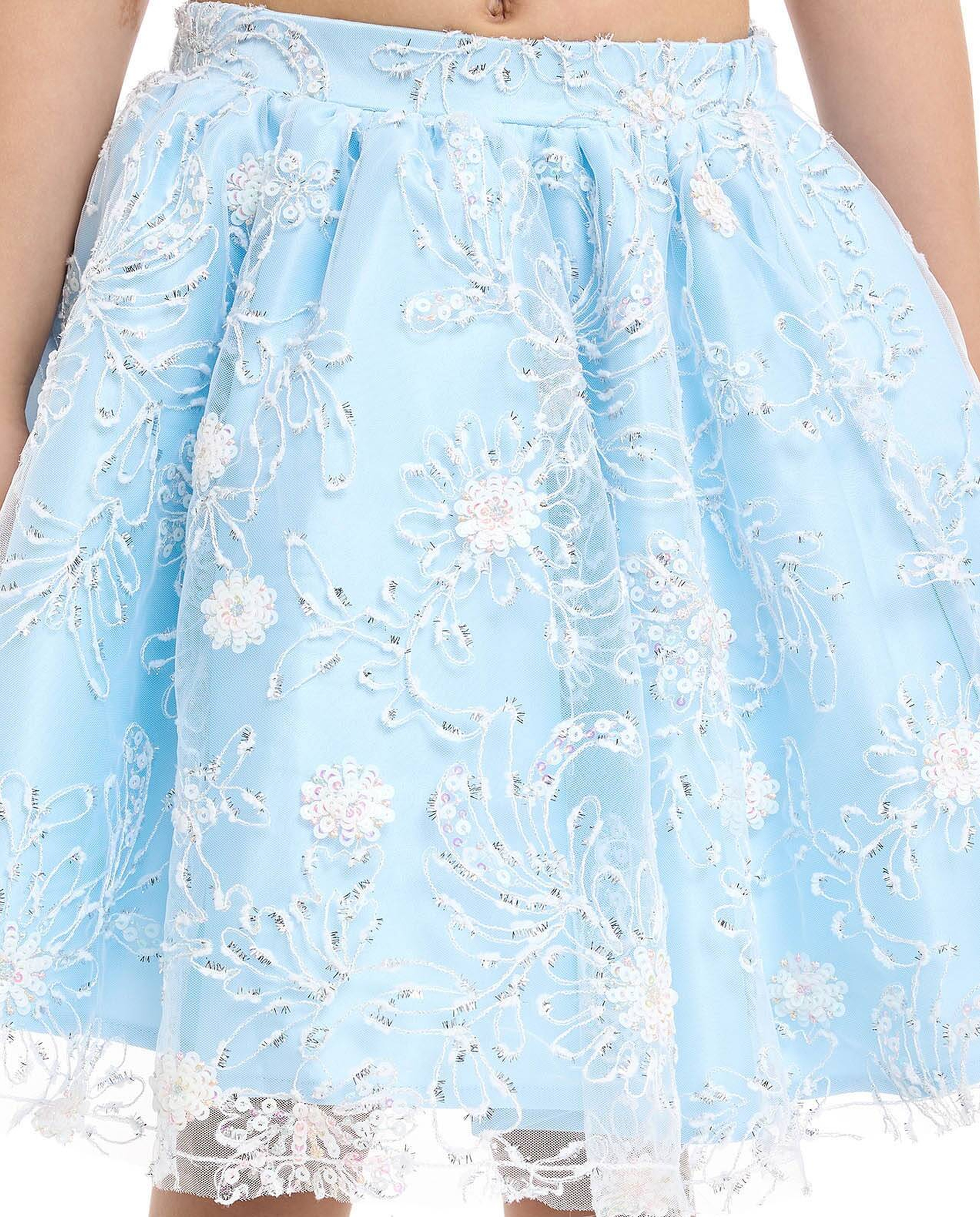 Lace Detail Top and Skirt Set