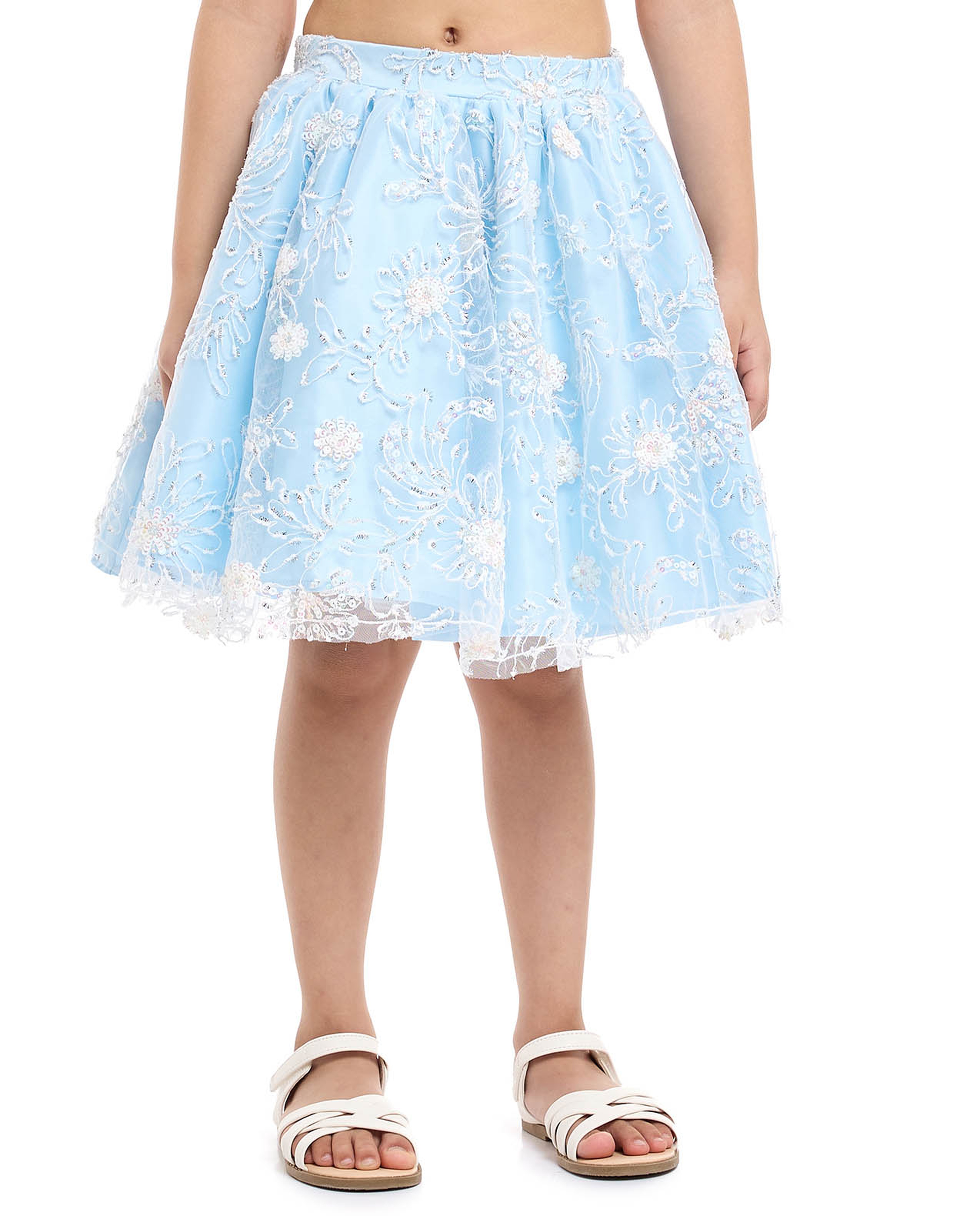 Lace Detail Top and Skirt Set