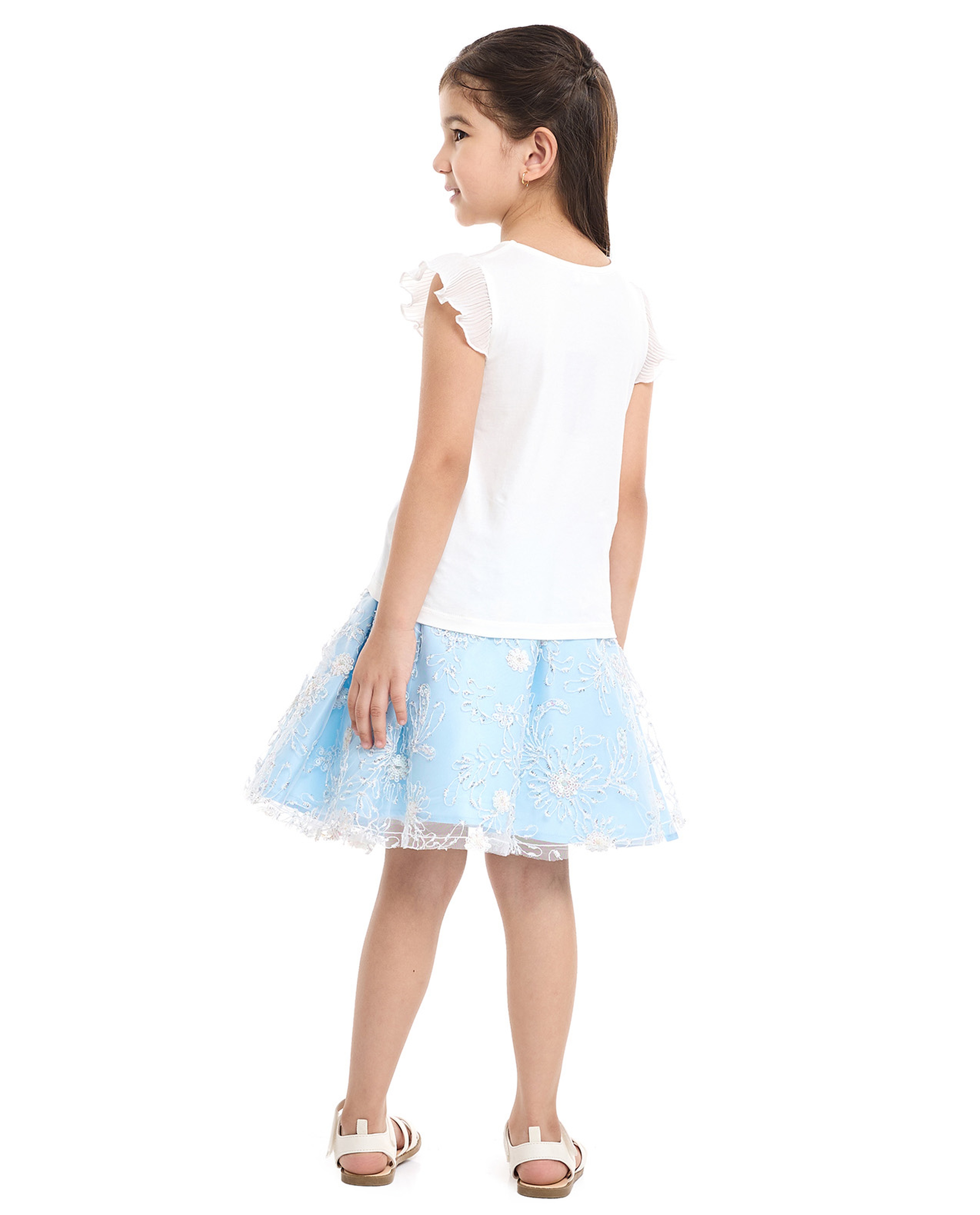 Lace Detail Top and Skirt Set