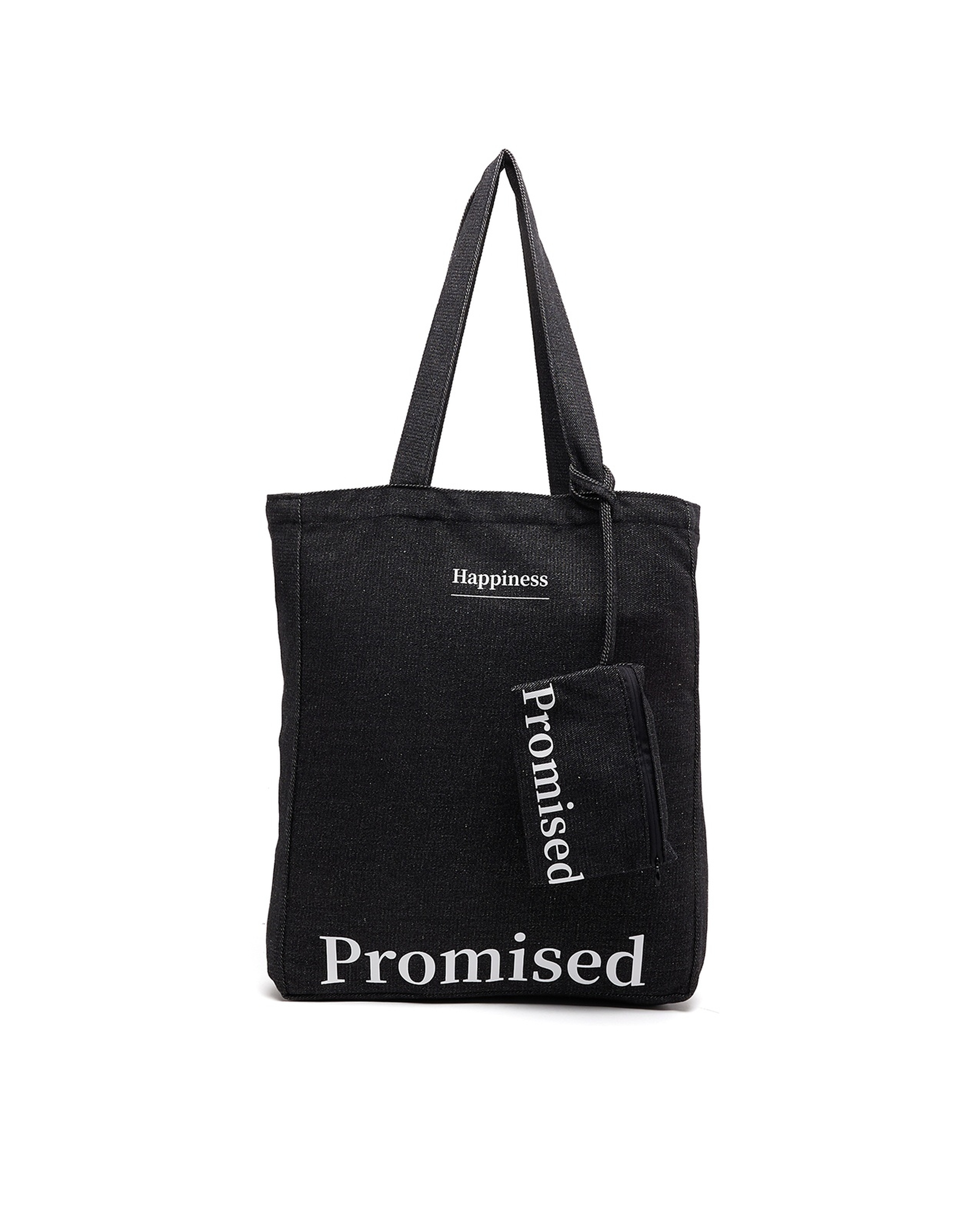 حقيبة كتف قماشية بنقشة