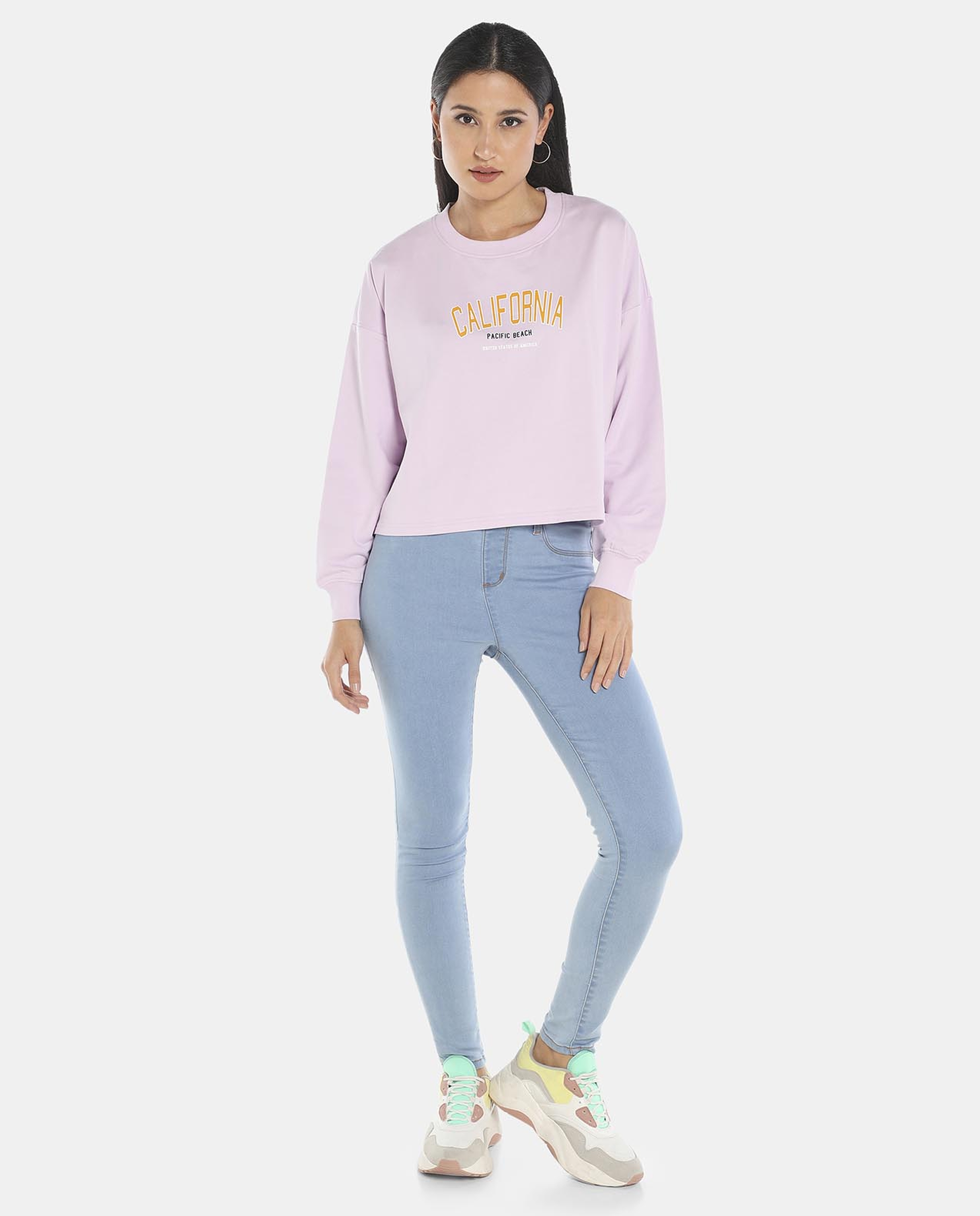 Purple Crop Sweat Top