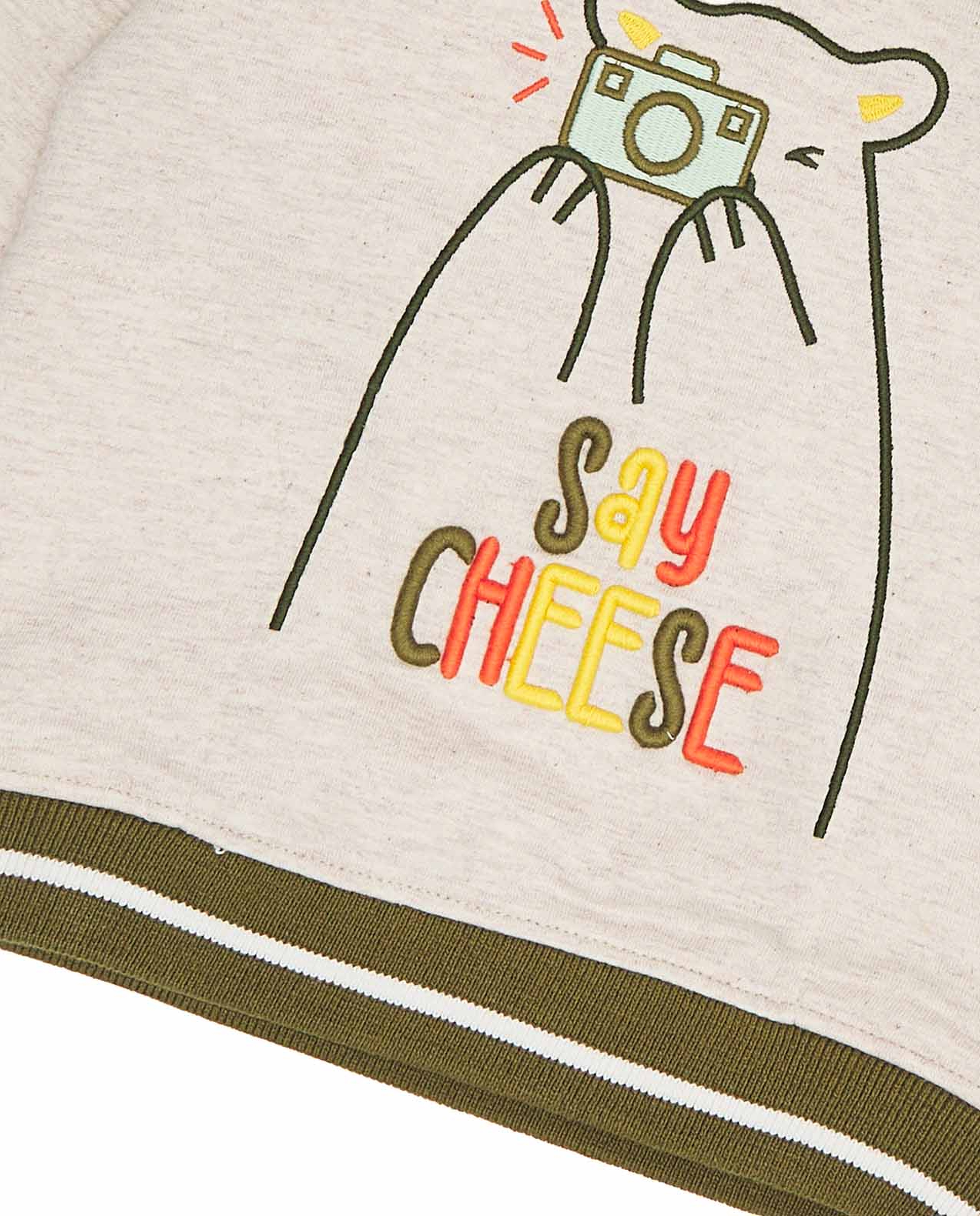 Embroidered Sweatshirt with Crew Neck and Long Sleeves