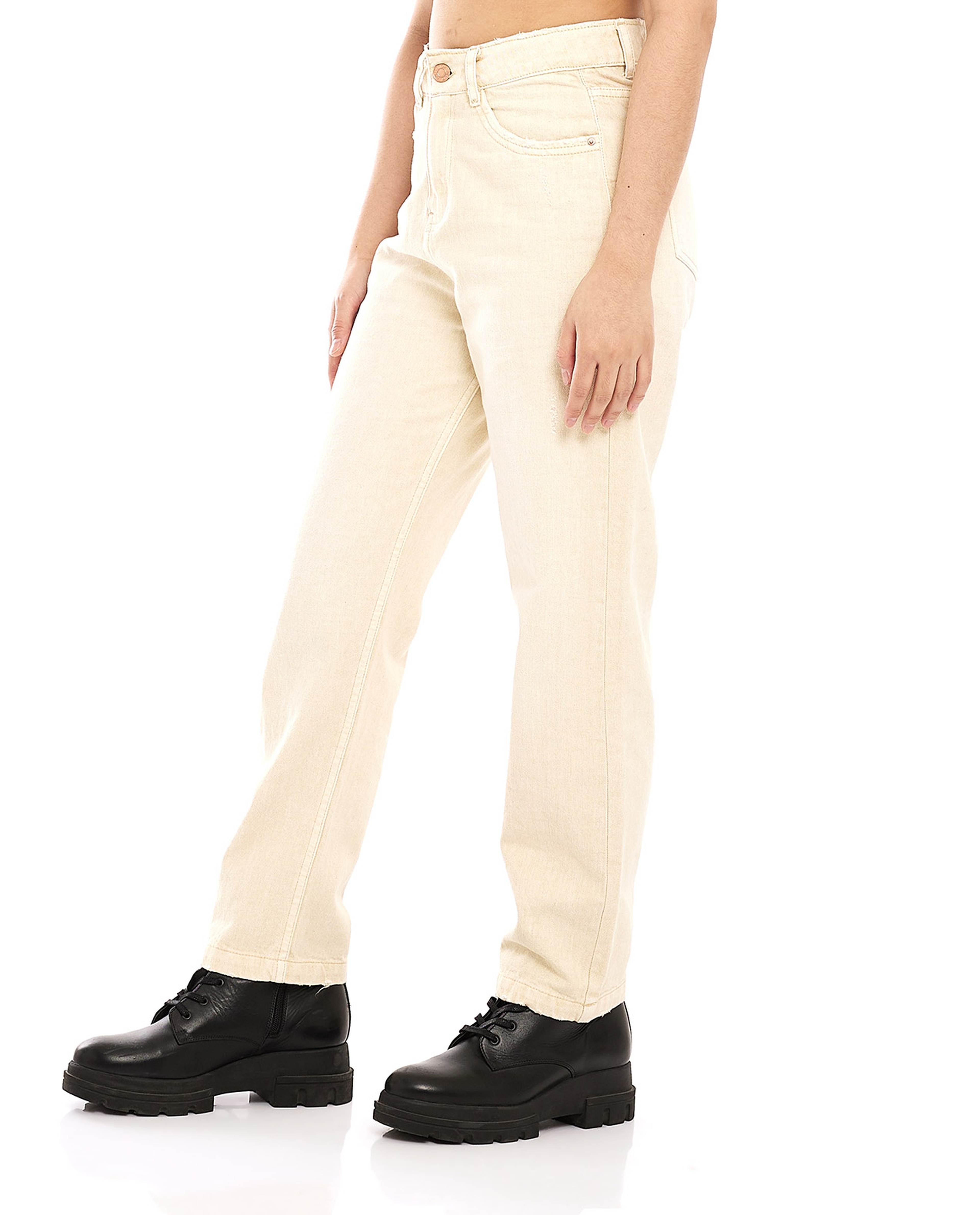 Solid Slim Fit Jeans with Button Closure